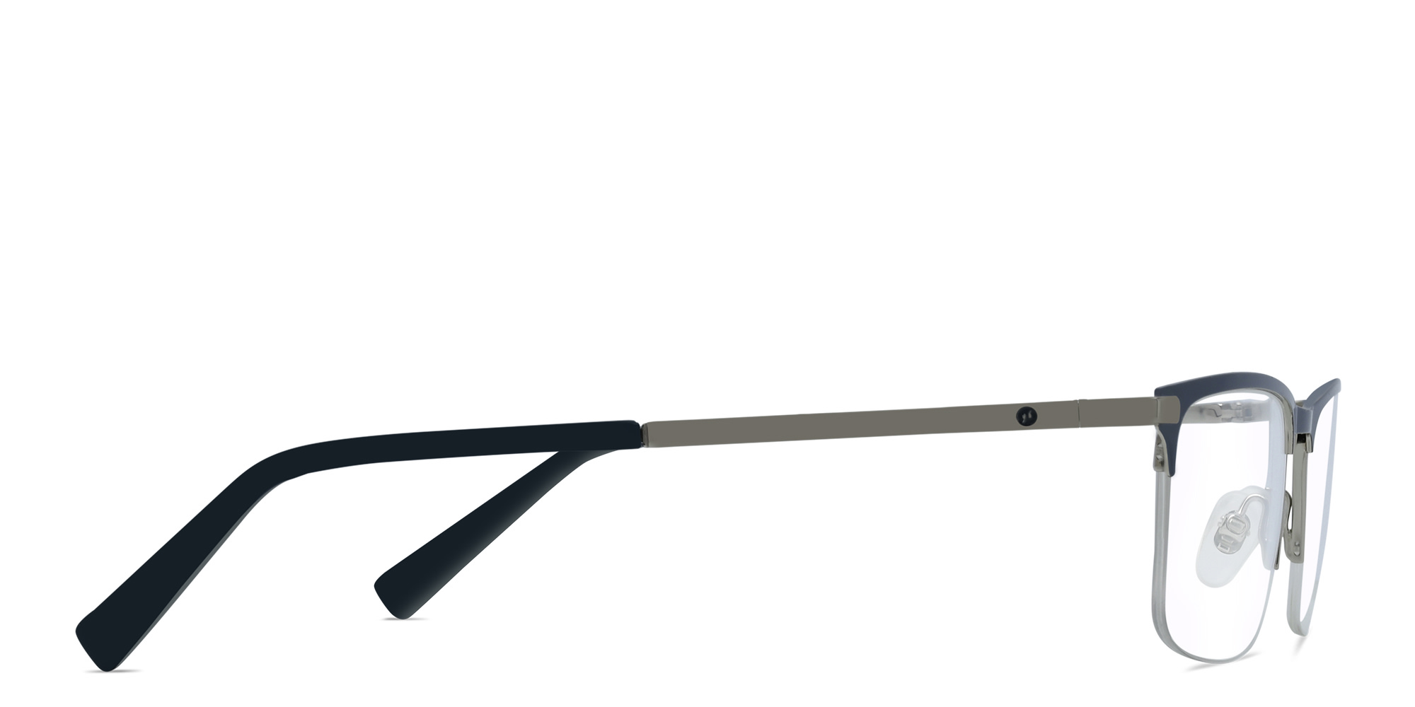 EYE'M Half Rim Rectangle Eyeglasses in Blue – Product Photo 3