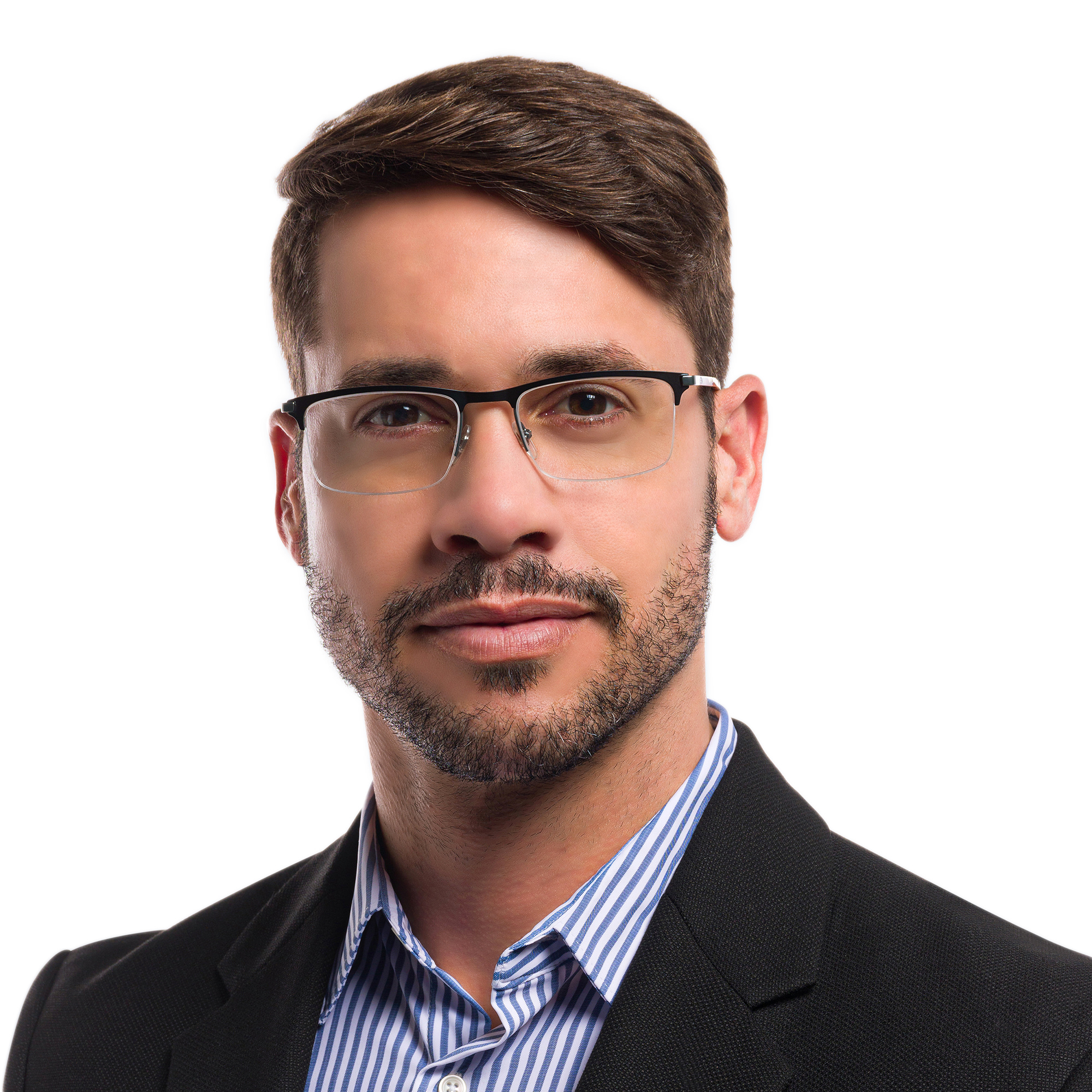 EYE'M Half Rim Rectangle Eyeglasses in Gunmetal – Product Photo 6