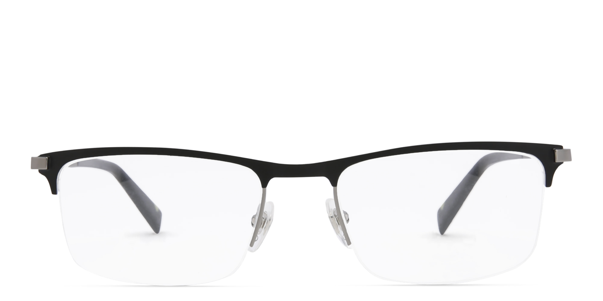 EYE'M Half Rim Rectangle Eyeglasses in Gunmetal – Product Photo 1