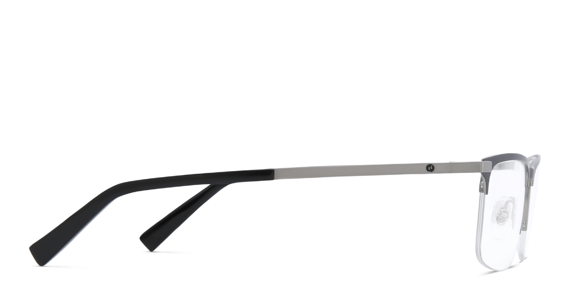 EYE'M Half Rim Rectangle Eyeglasses in Gunmetal – Product Photo 3