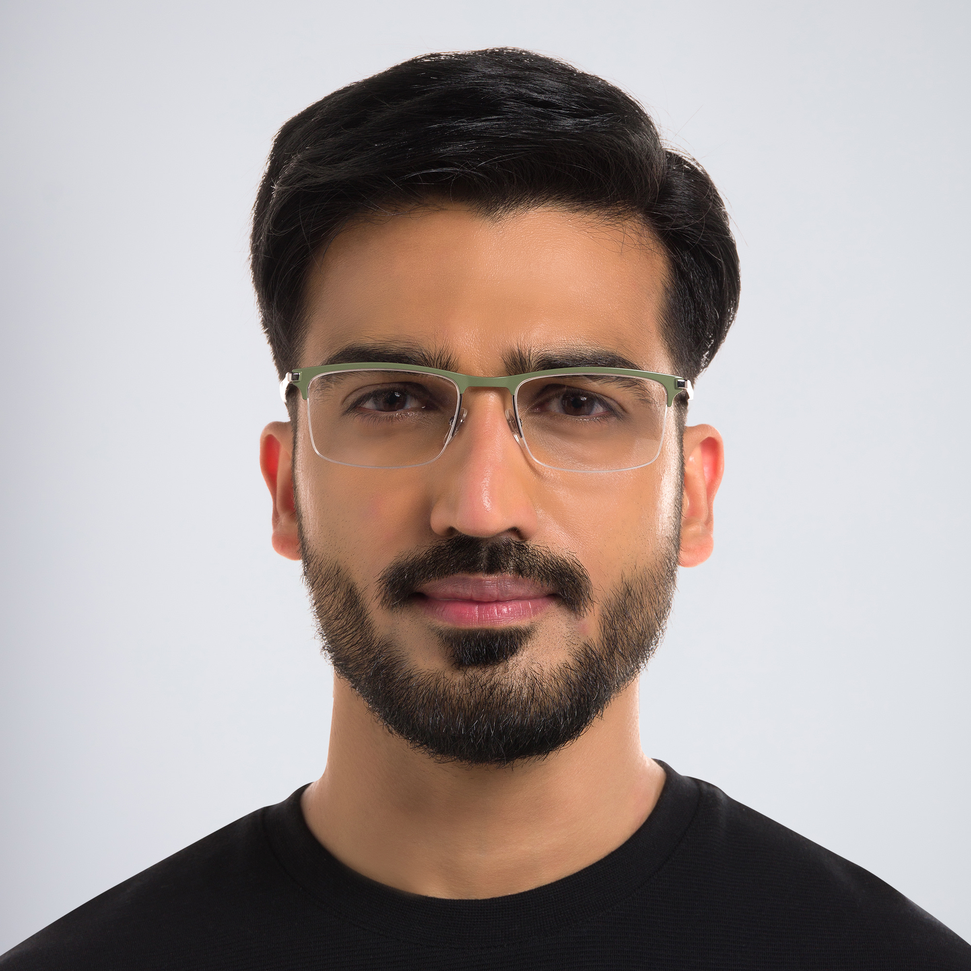 نظارة طبية بنصف إطار وتصميم مستطيل من EYE'M بلون أخضر - صورة المنتج 4