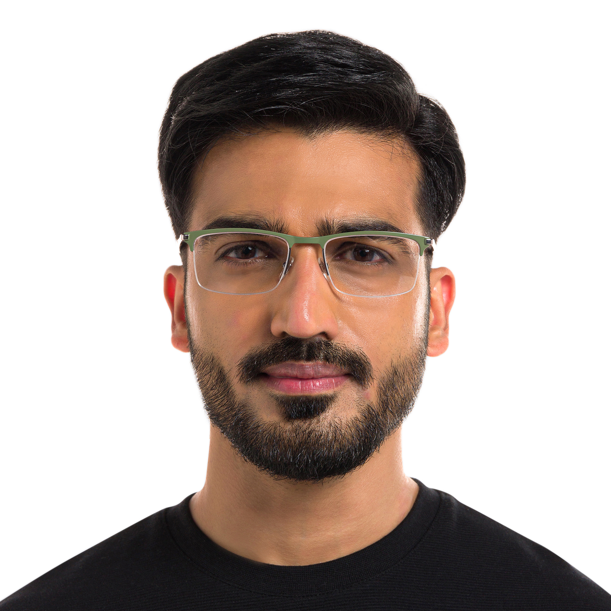 نظارة طبية بنصف إطار وتصميم مستطيل من EYE'M بلون أخضر - صورة المنتج 5