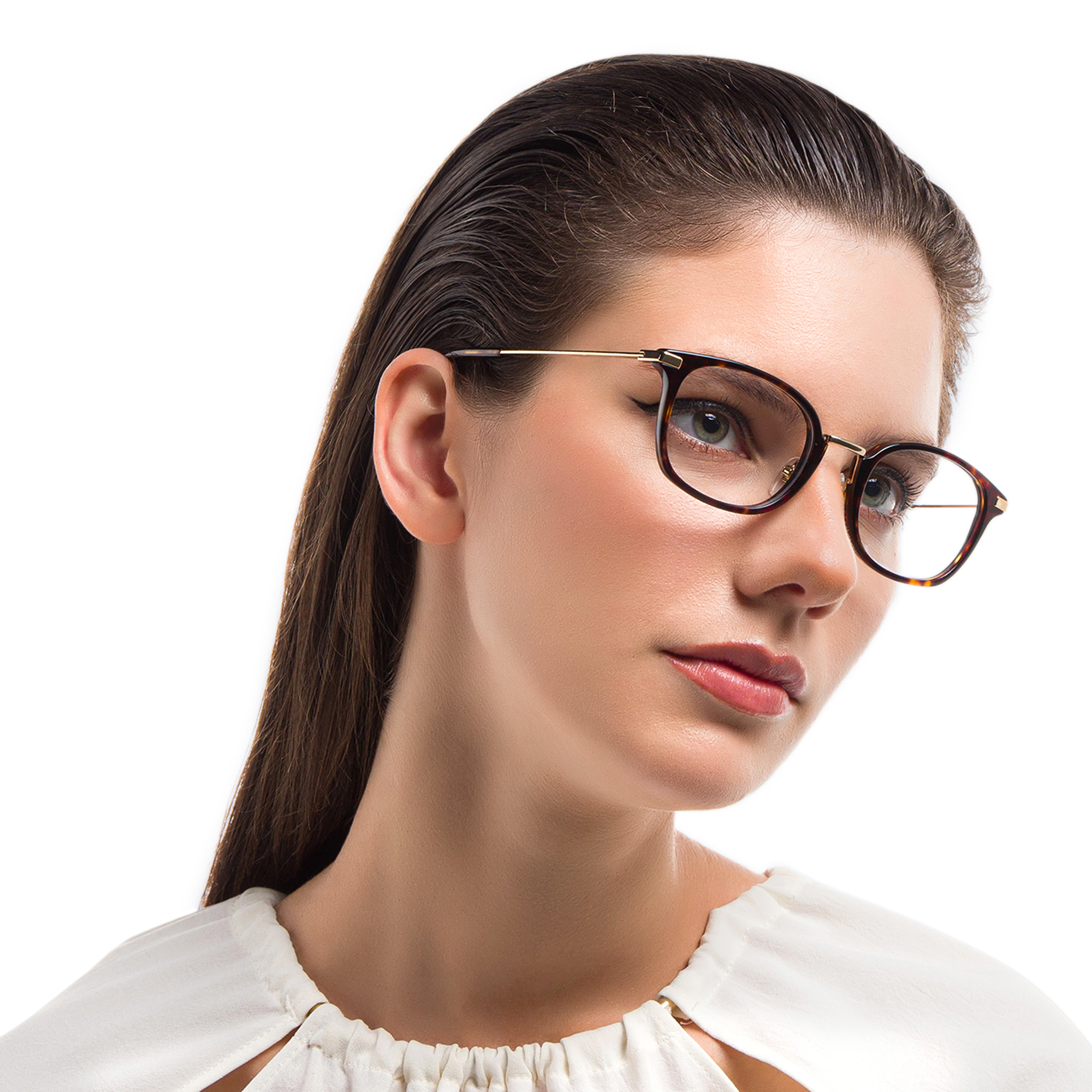 EYE'M Unisex Round Eyeglasses in Havana – Product Photo 6