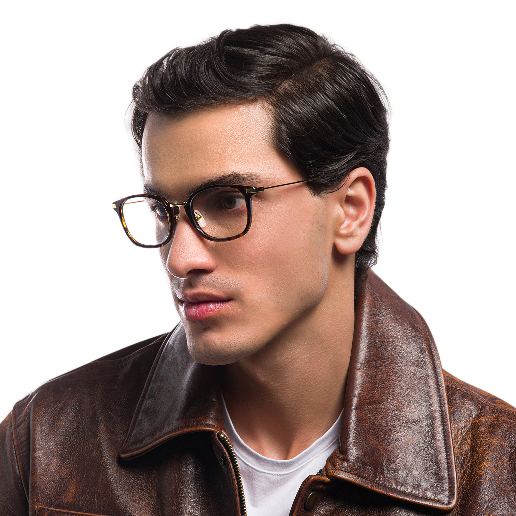 EYE'M Unisex Round Eyeglasses in Havana – Product Photo 7