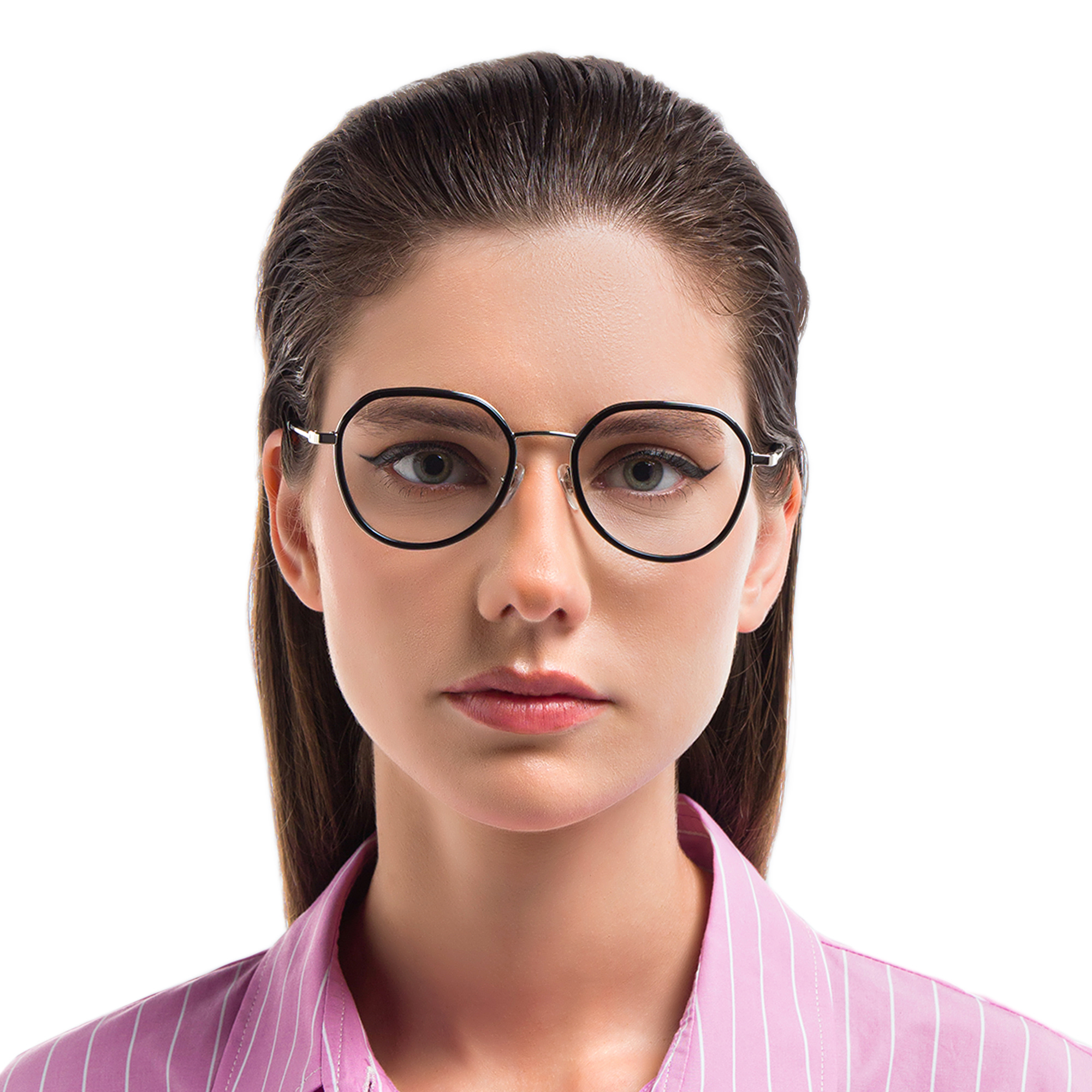 EYE'M Unisex Round Eyeglasses in Black – Product Photo 5