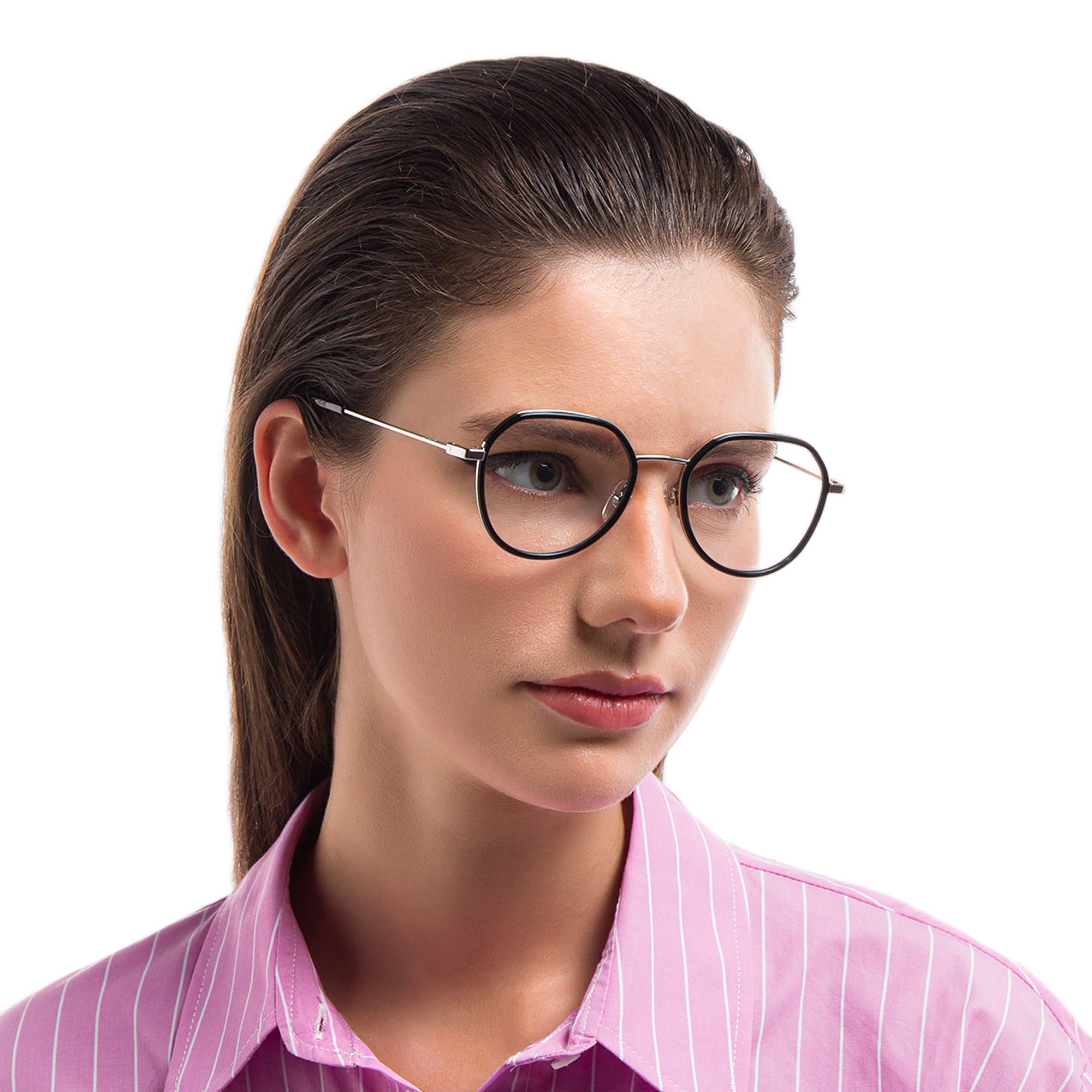 EYE'M Unisex Round Eyeglasses in Black – Product Photo 6