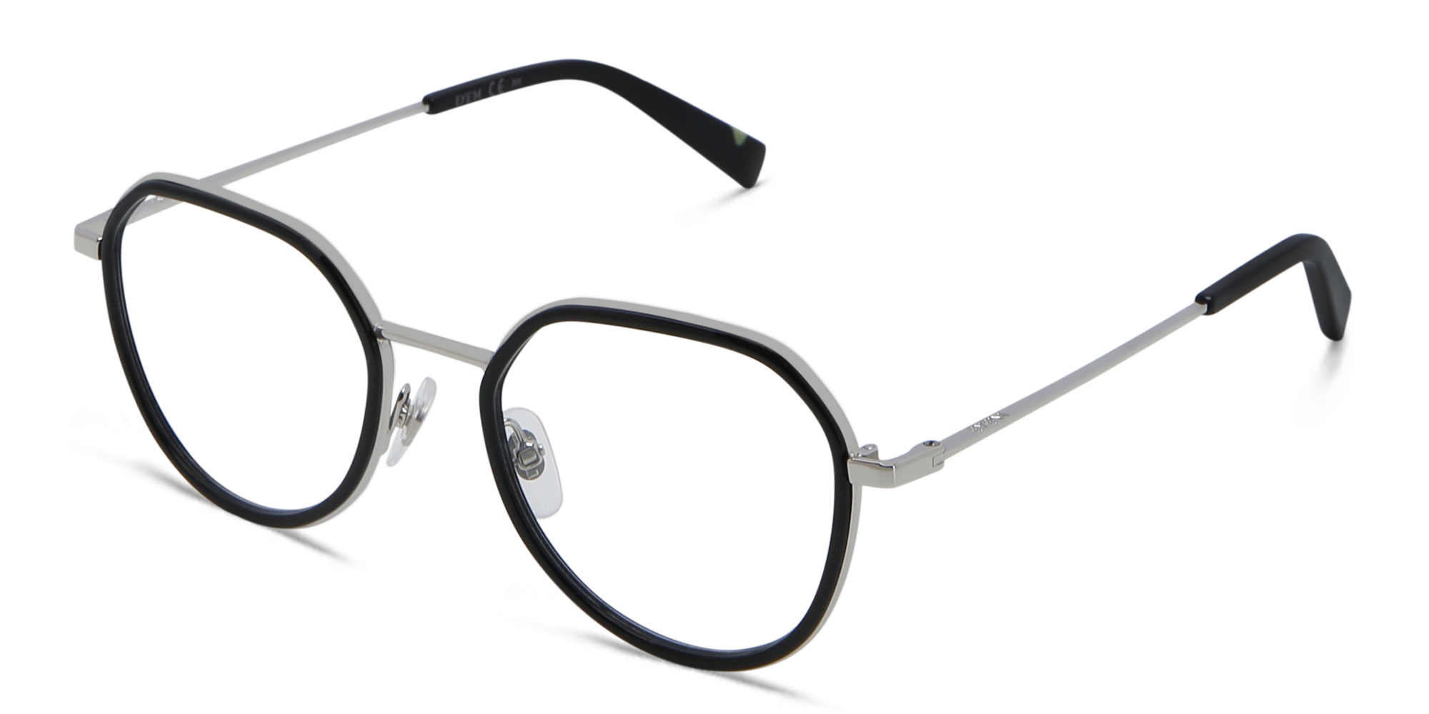 EYE'M Unisex Round Eyeglasses in Black – Product Photo 2