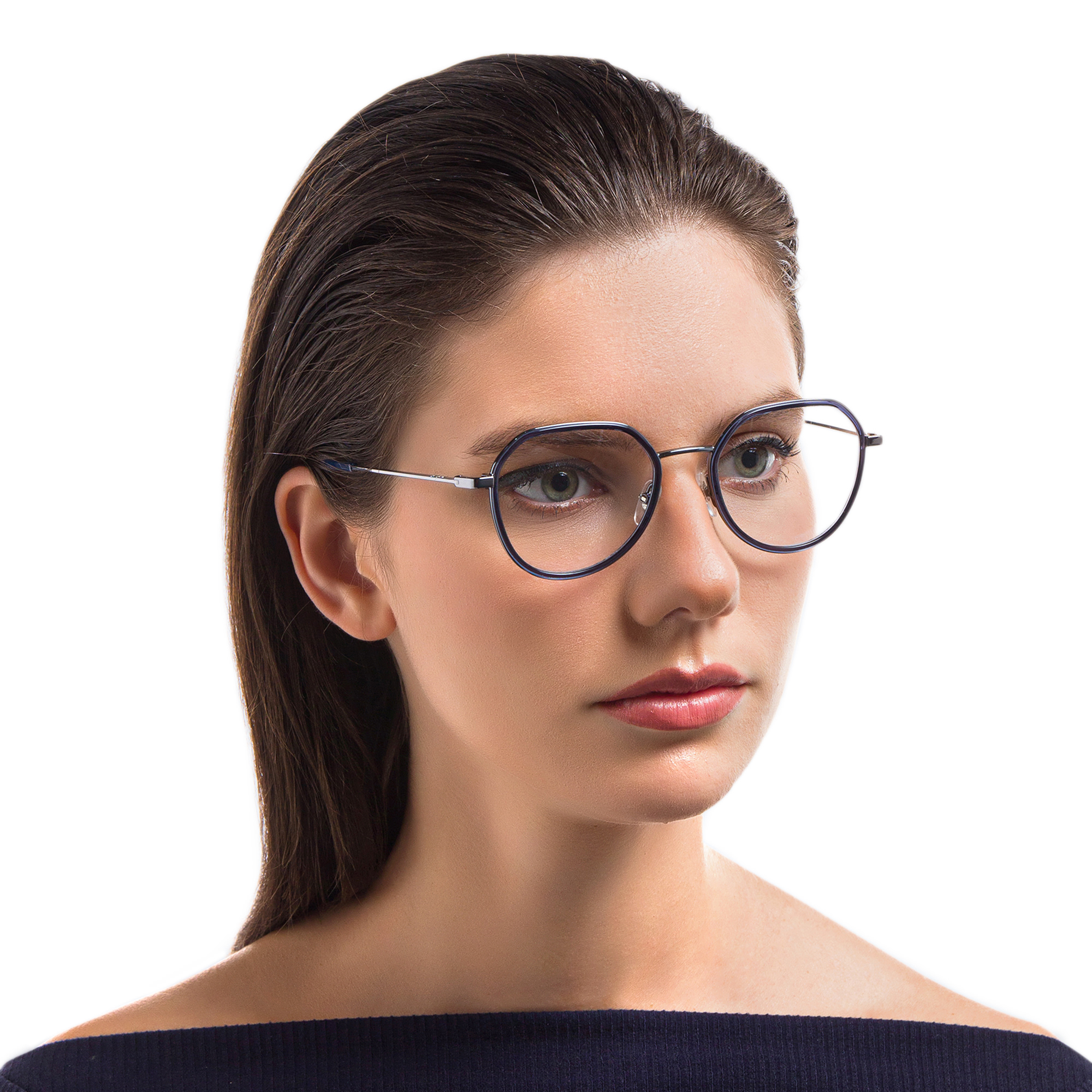 EYE'M Unisex Round Eyeglasses in Blue – Product Photo 6