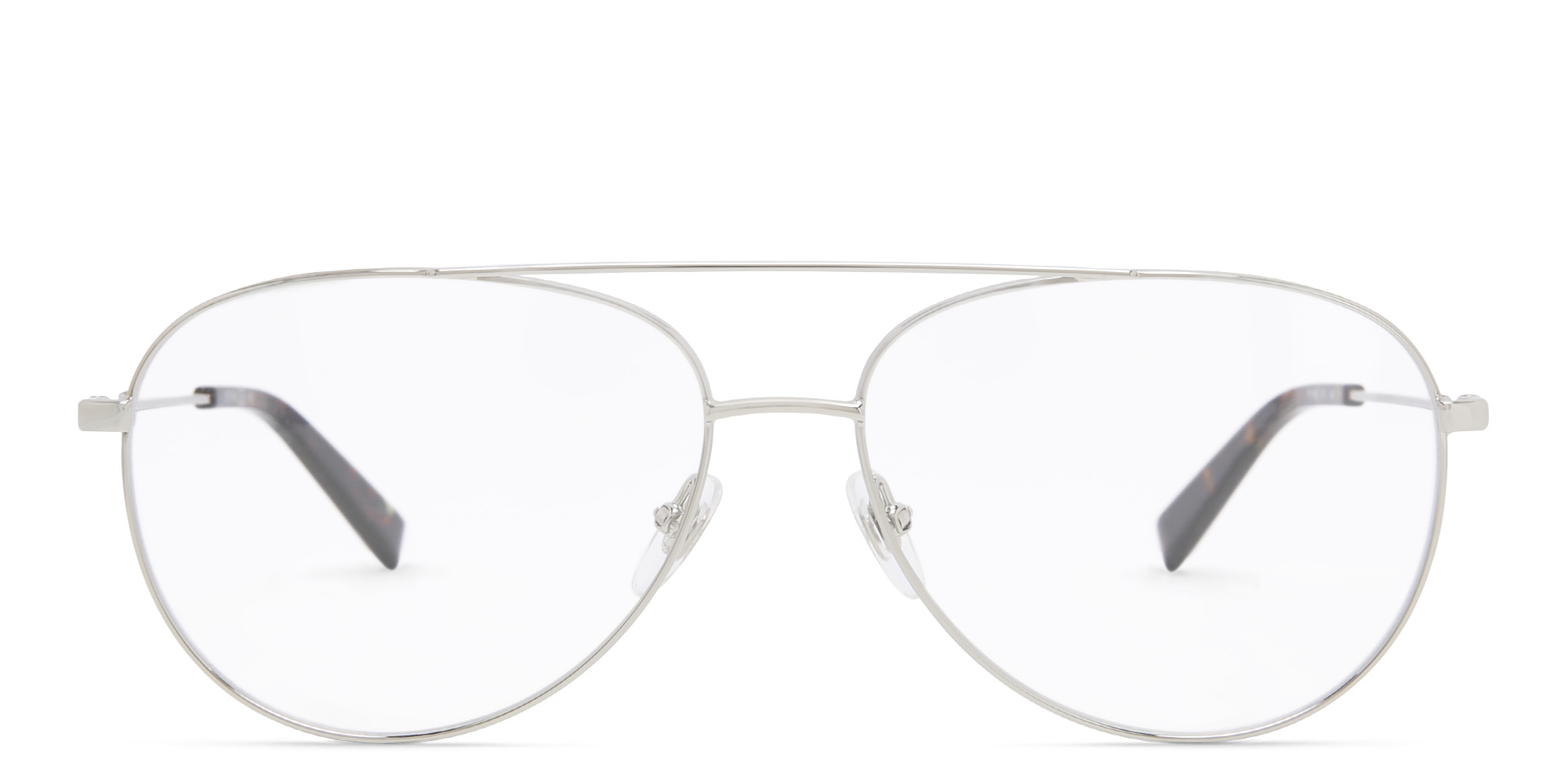 EYE'M Unisex Wide Aviator Eyeglasses in Silver – Product Photo 1