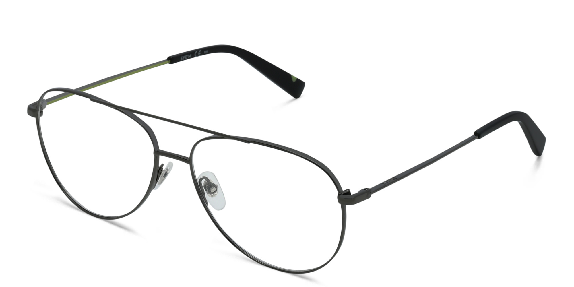 EYE'M Unisex Wide Aviator Eyeglasses in Gunmetal – Product Photo 2
