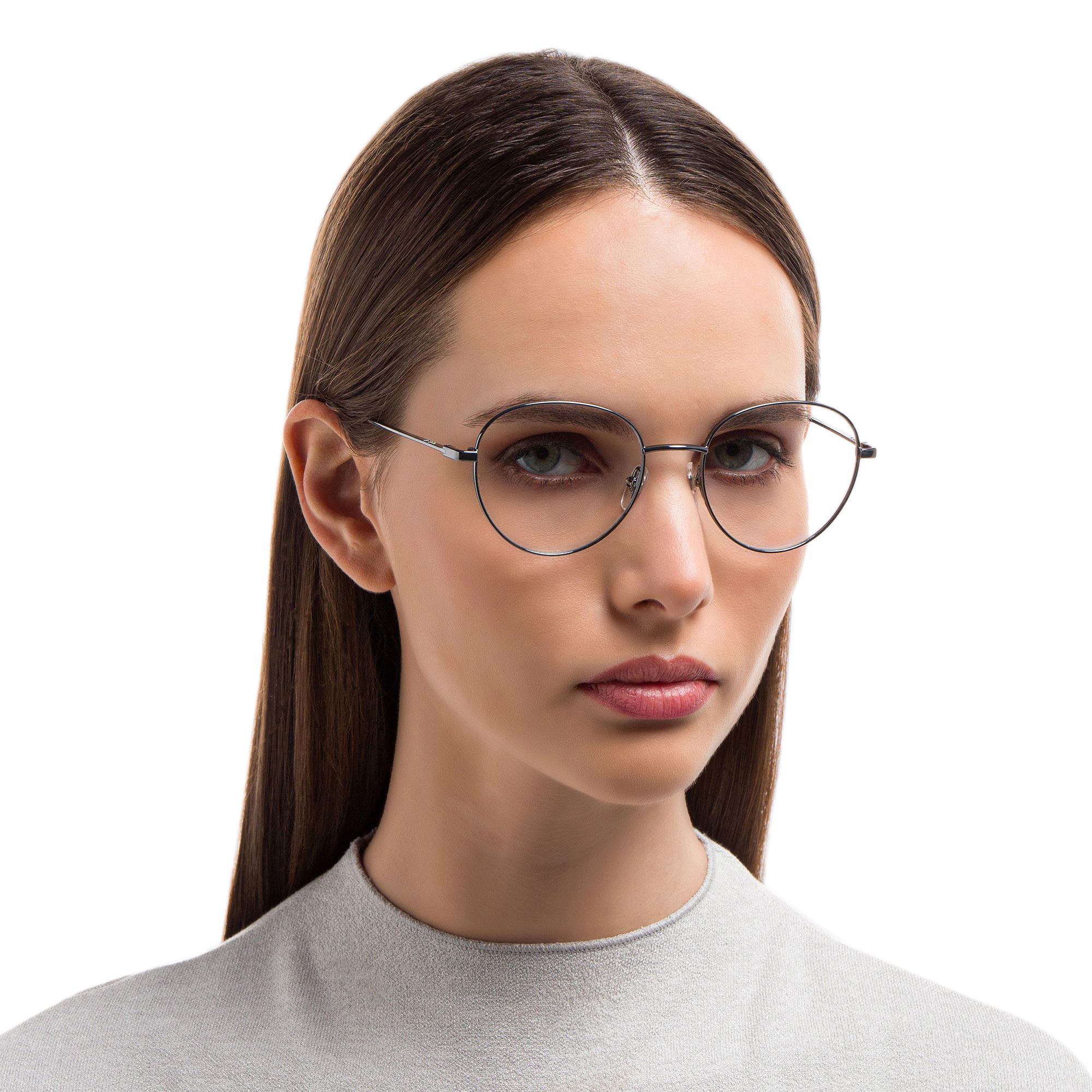 EYE'M Unisex Round Eyeglasses in Gunmetal – Product Photo 6