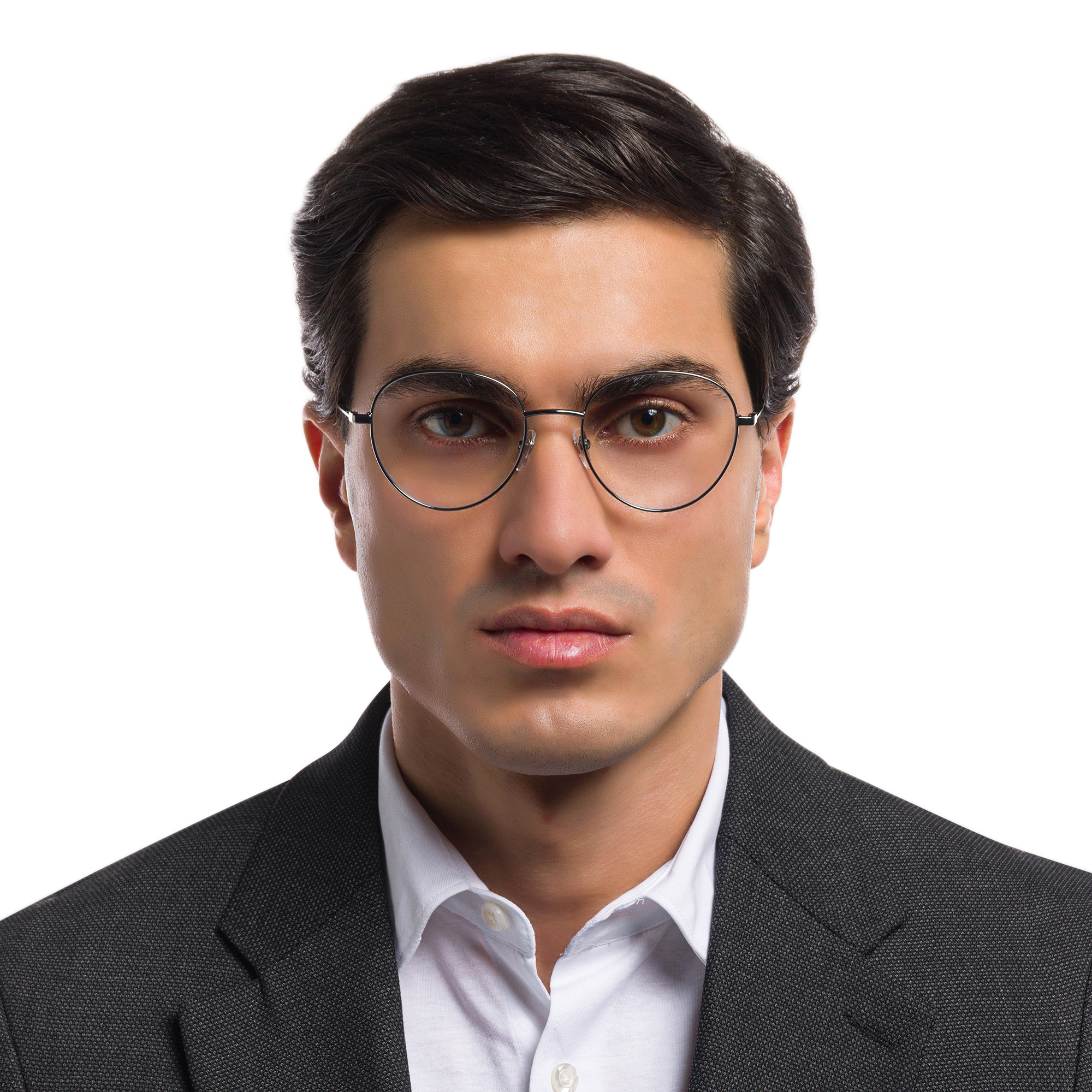 EYE'M Unisex Round Eyeglasses in Gunmetal – Product Photo 7