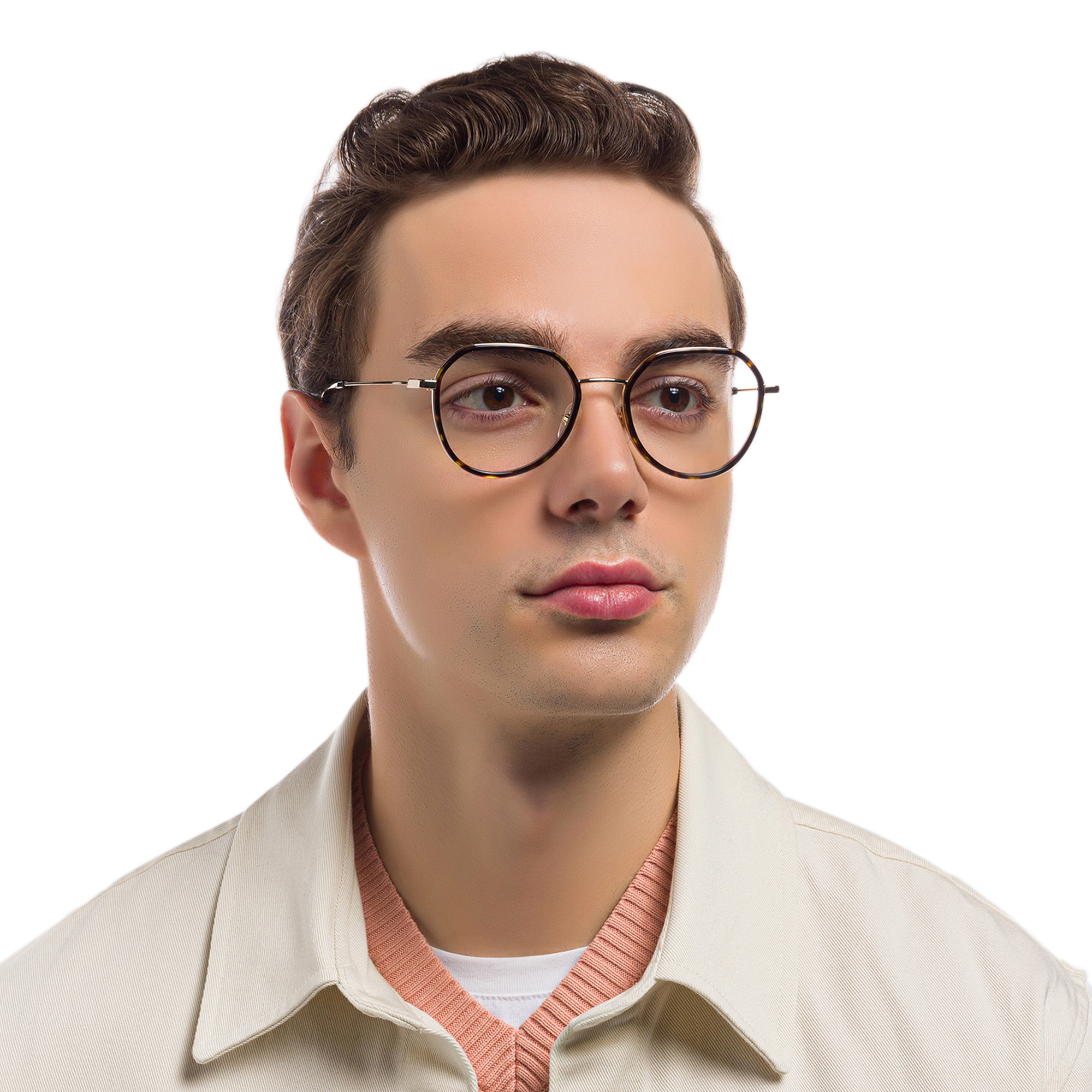 EYE'M Unisex Square Eyeglasses in Havana – Product Photo 8