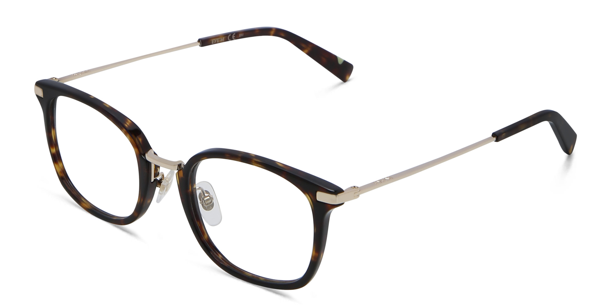 EYE'M Unisex Square Eyeglasses in Havana – Product Photo 2