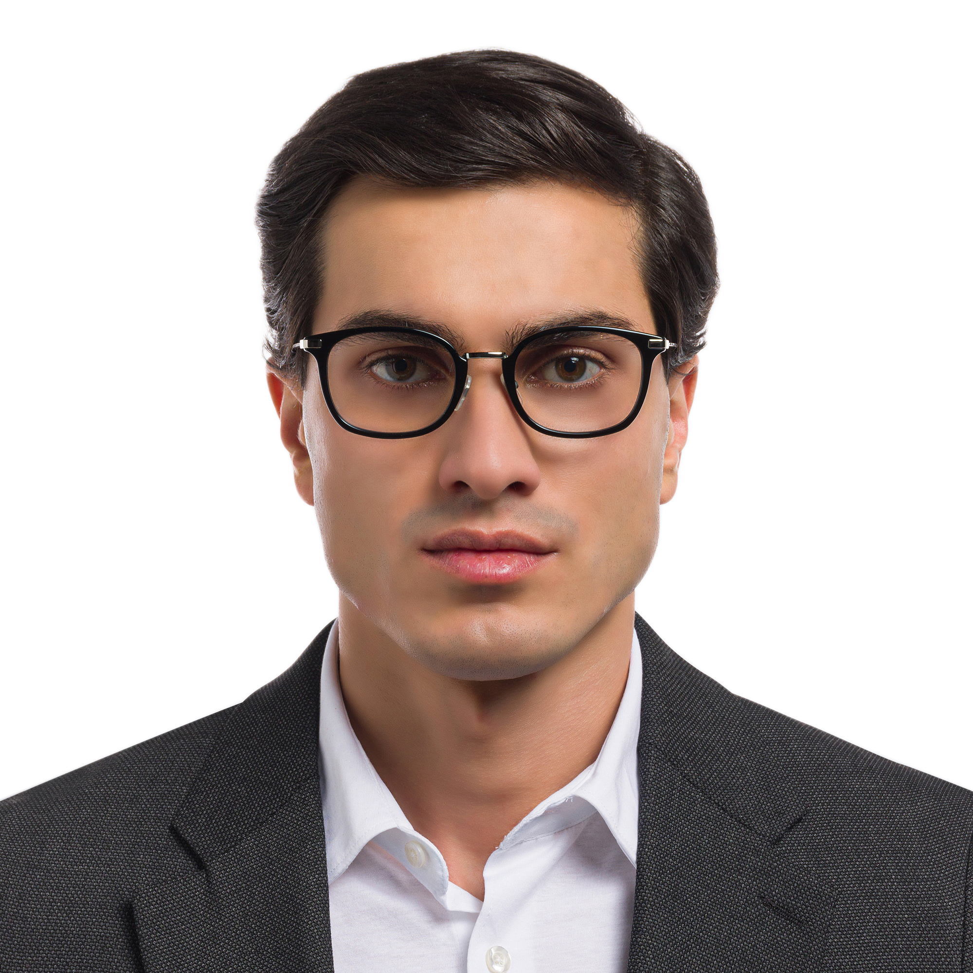 EYE'M Unisex Square Eyeglasses in Black – Product Photo 7