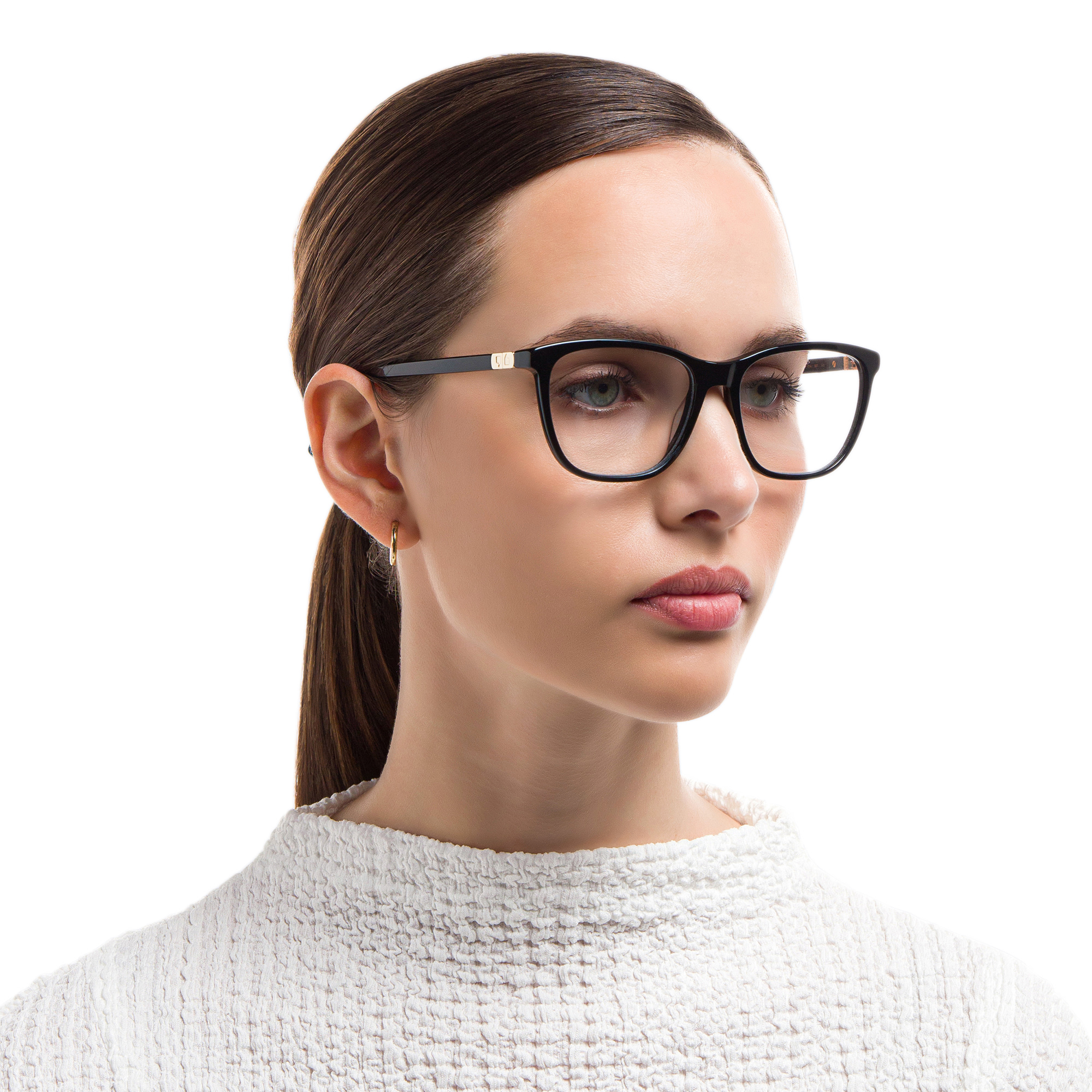 EYE'M Square Eyeglasses in Black – Product Photo 6
