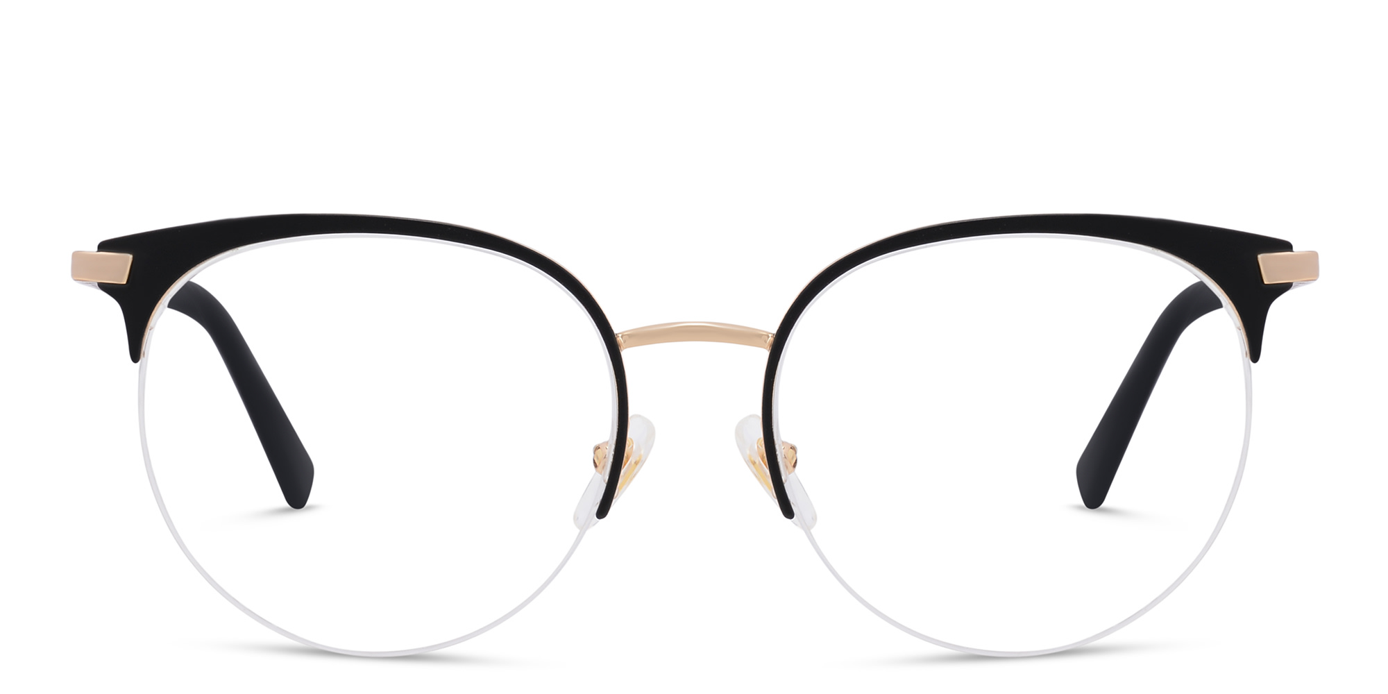 Shop EYE'M Half Rim Cat Eye Eyeglasses in Black online.