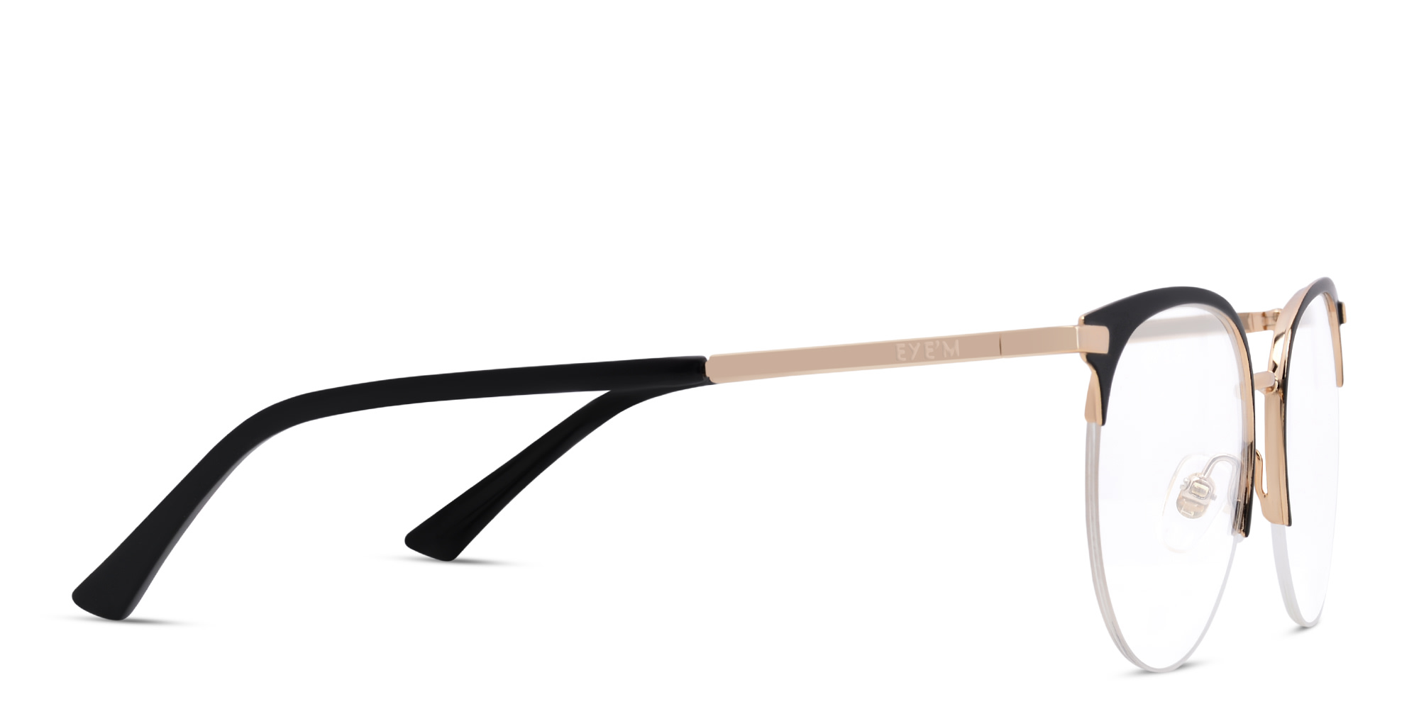 Shop EYE'M Half Rim Cat Eye Eyeglasses in Black online.