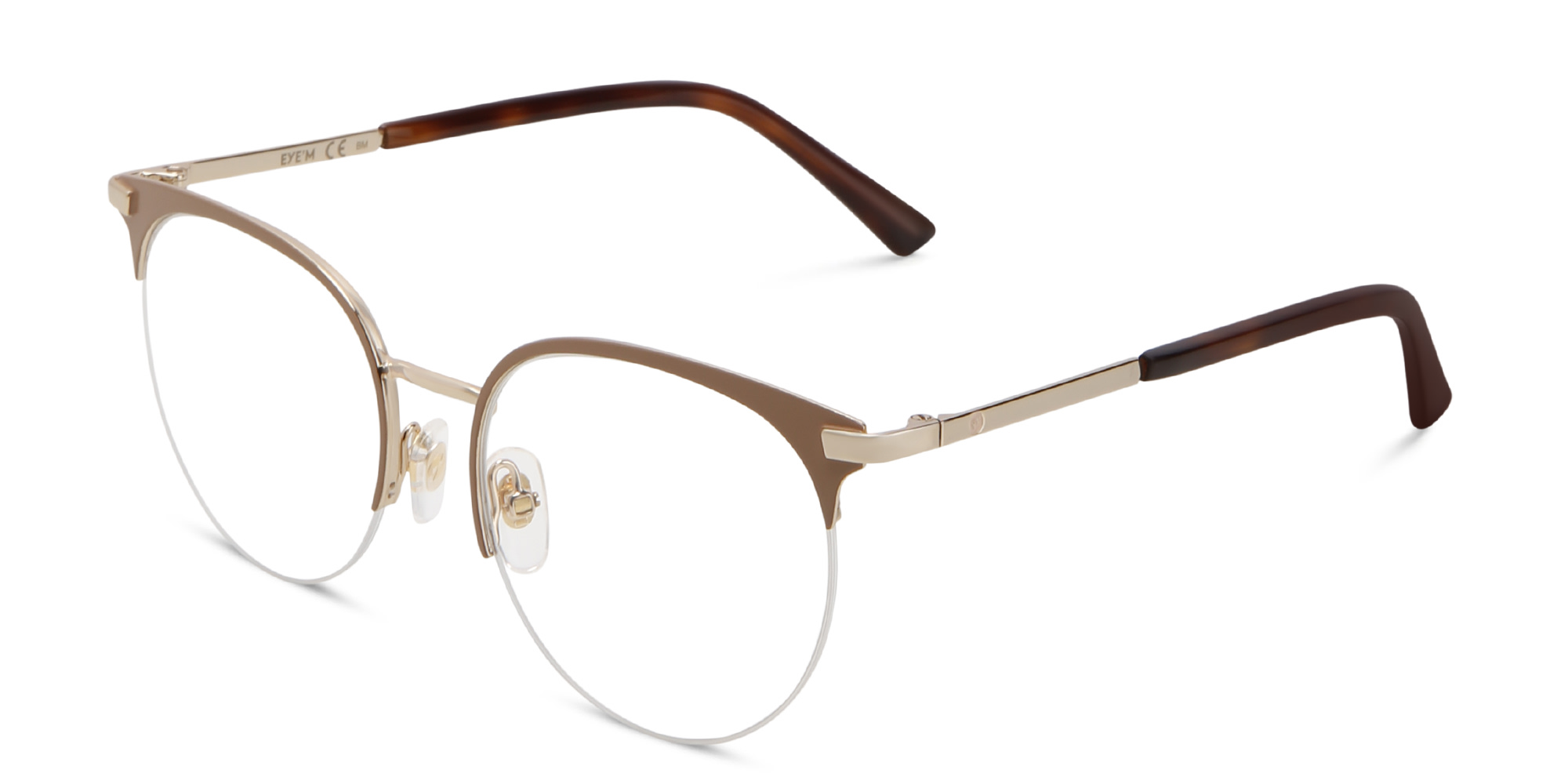 EYE'M Half Rim Cat Eye Eyeglasses in Nude – Product Photo 2