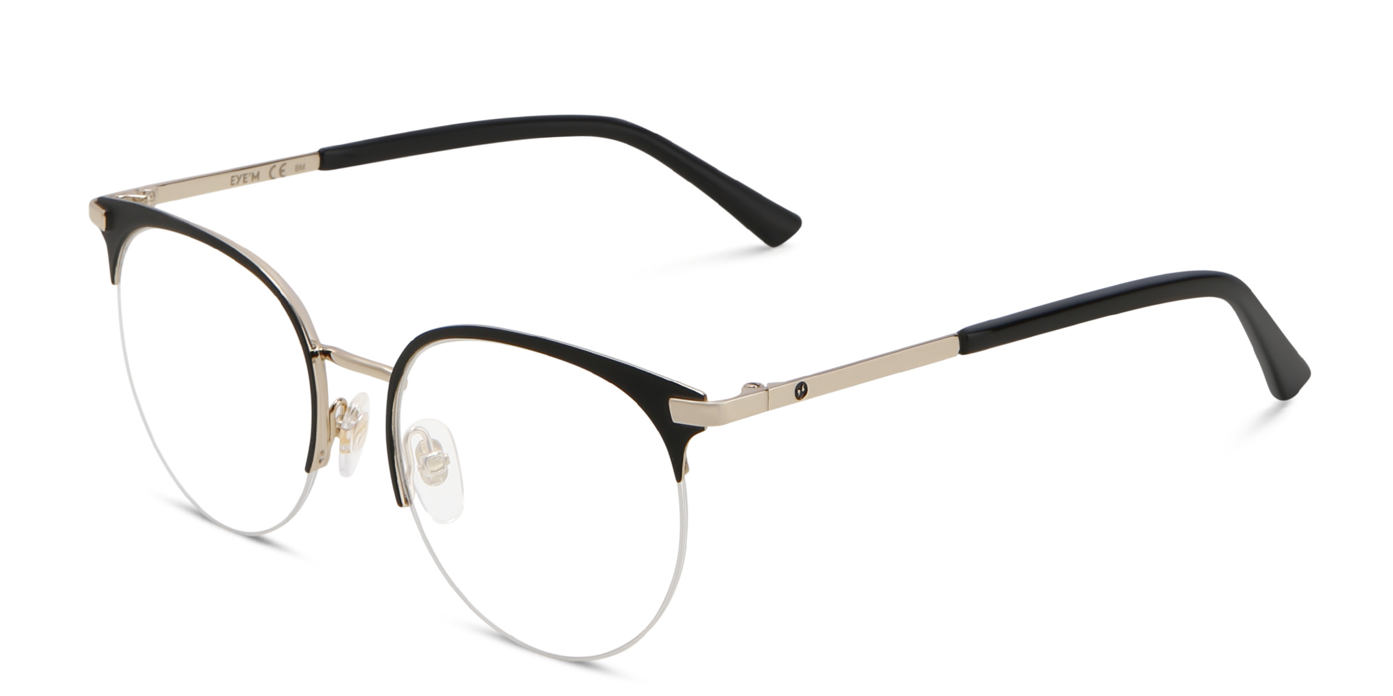 EYE'M Half Rim Cat Eye Eyeglasses in Black – Product Photo 2