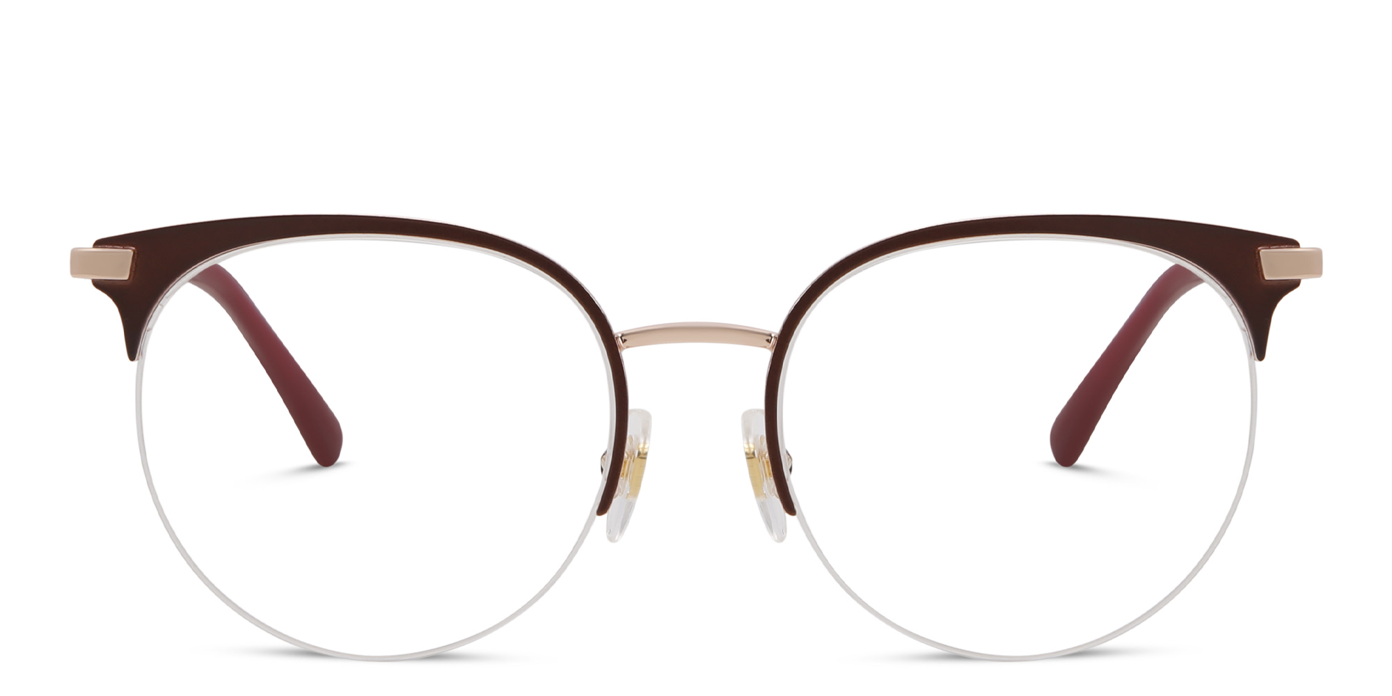 Shop EYE'M Half Rim Cat Eye Eyeglasses in Red online.