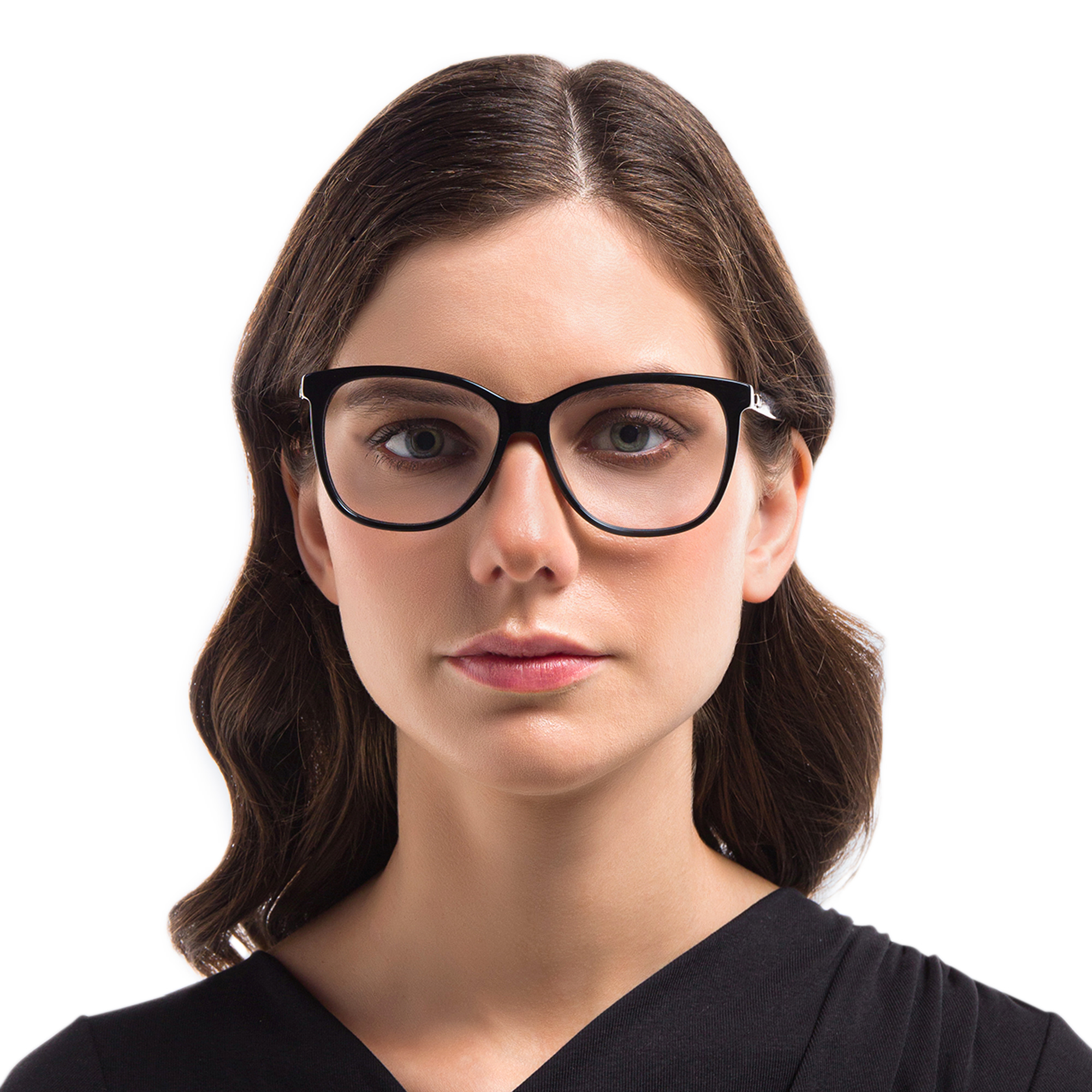 EYE'M Square Eyeglasses in Black – Product Photo 5