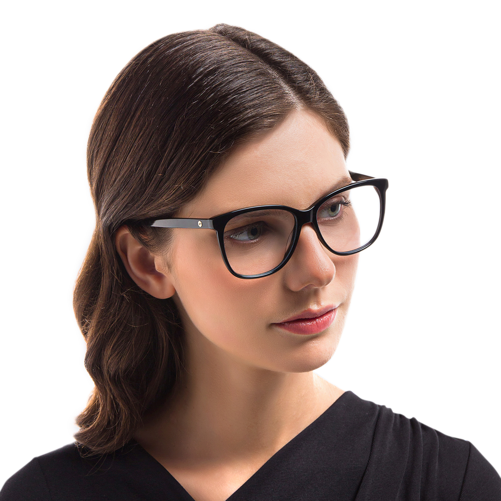 EYE'M Square Eyeglasses in Black – Product Photo 7