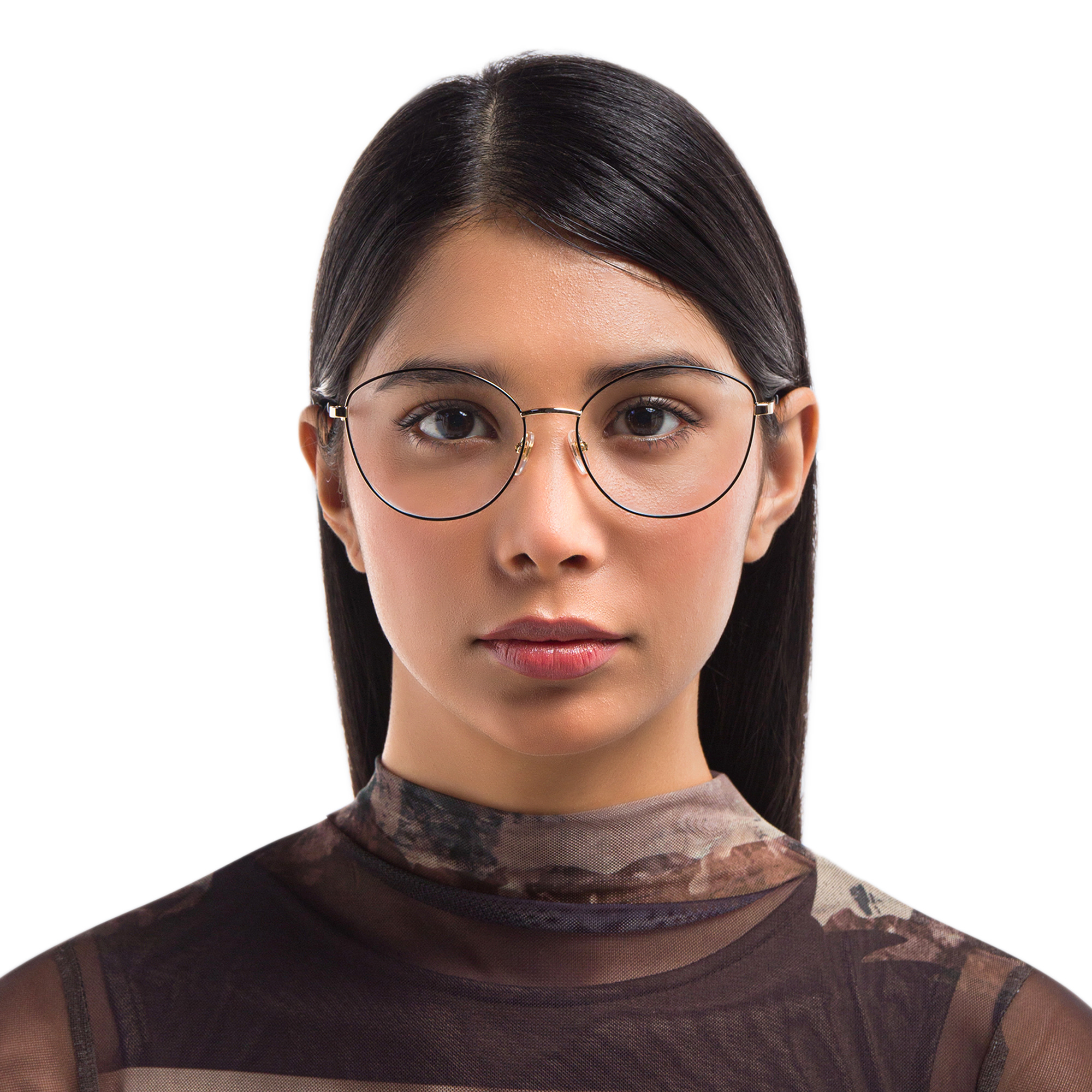 EYE'M Wide Cat Eye Eyeglasses in Black – Product Photo 5