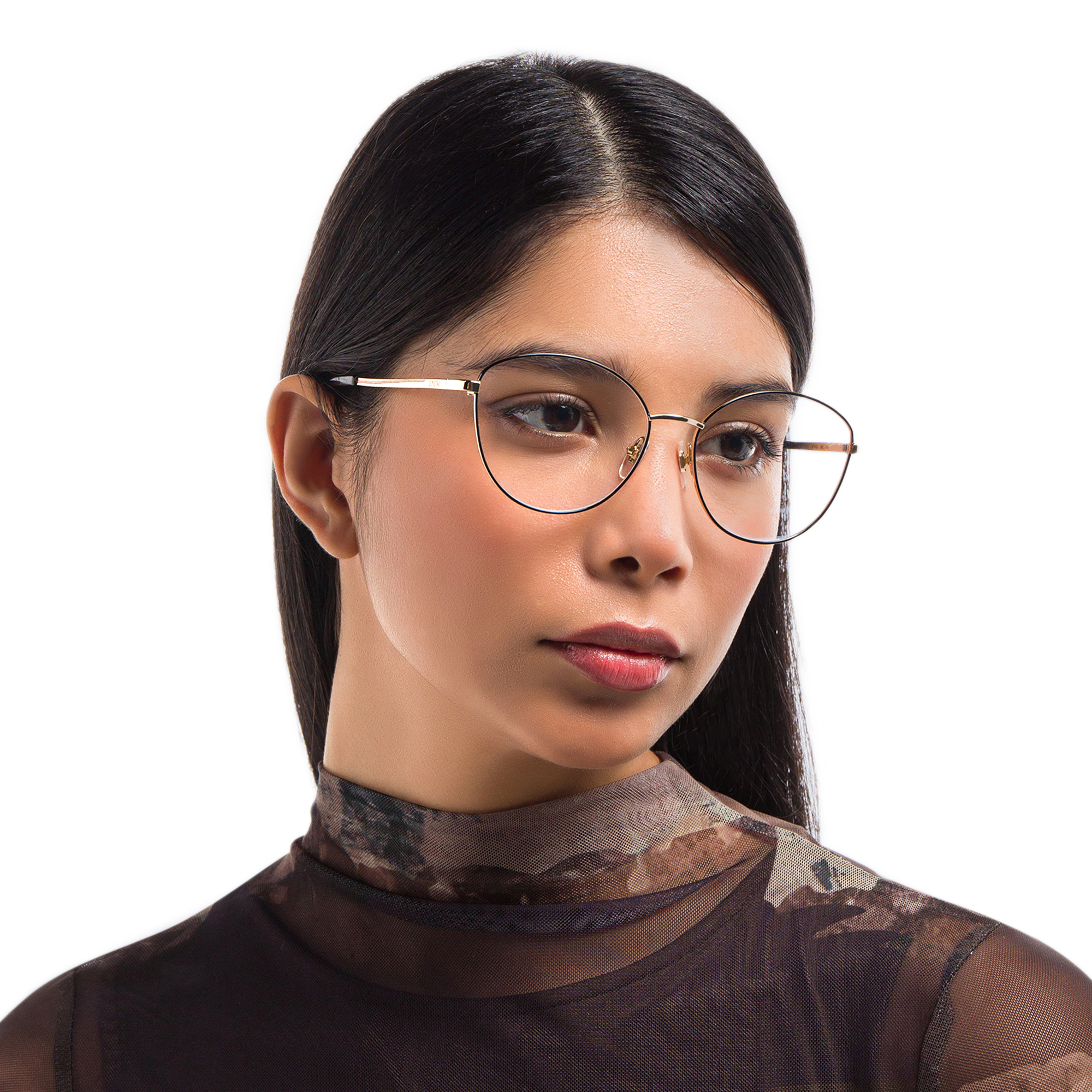 EYE'M Wide Cat Eye Eyeglasses in Black – Product Photo 6
