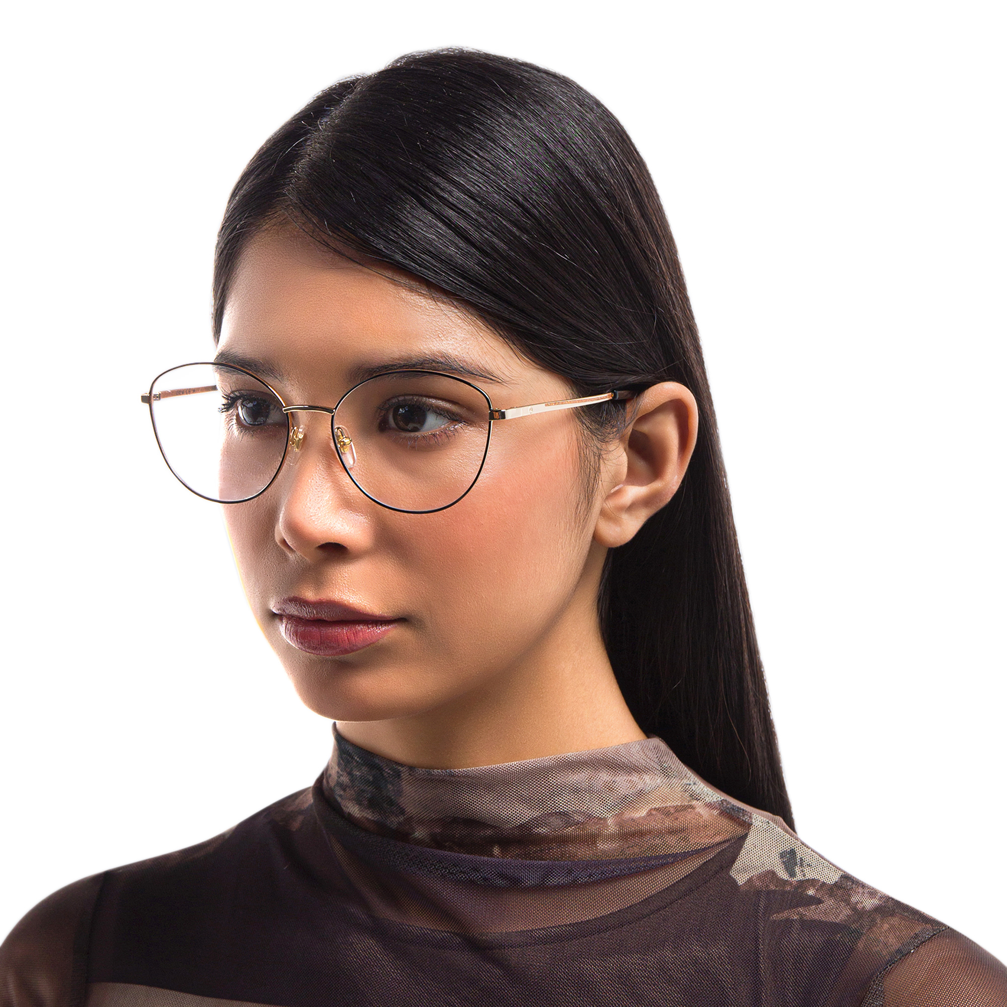 EYE'M Wide Cat Eye Eyeglasses in Black – Product Photo 7