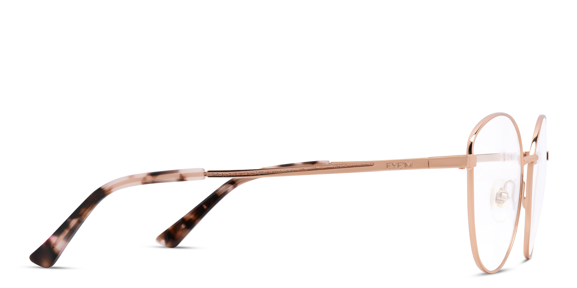 EYE'M Wide Cat Eye Eyeglasses in Rose Gold – Product Photo 3