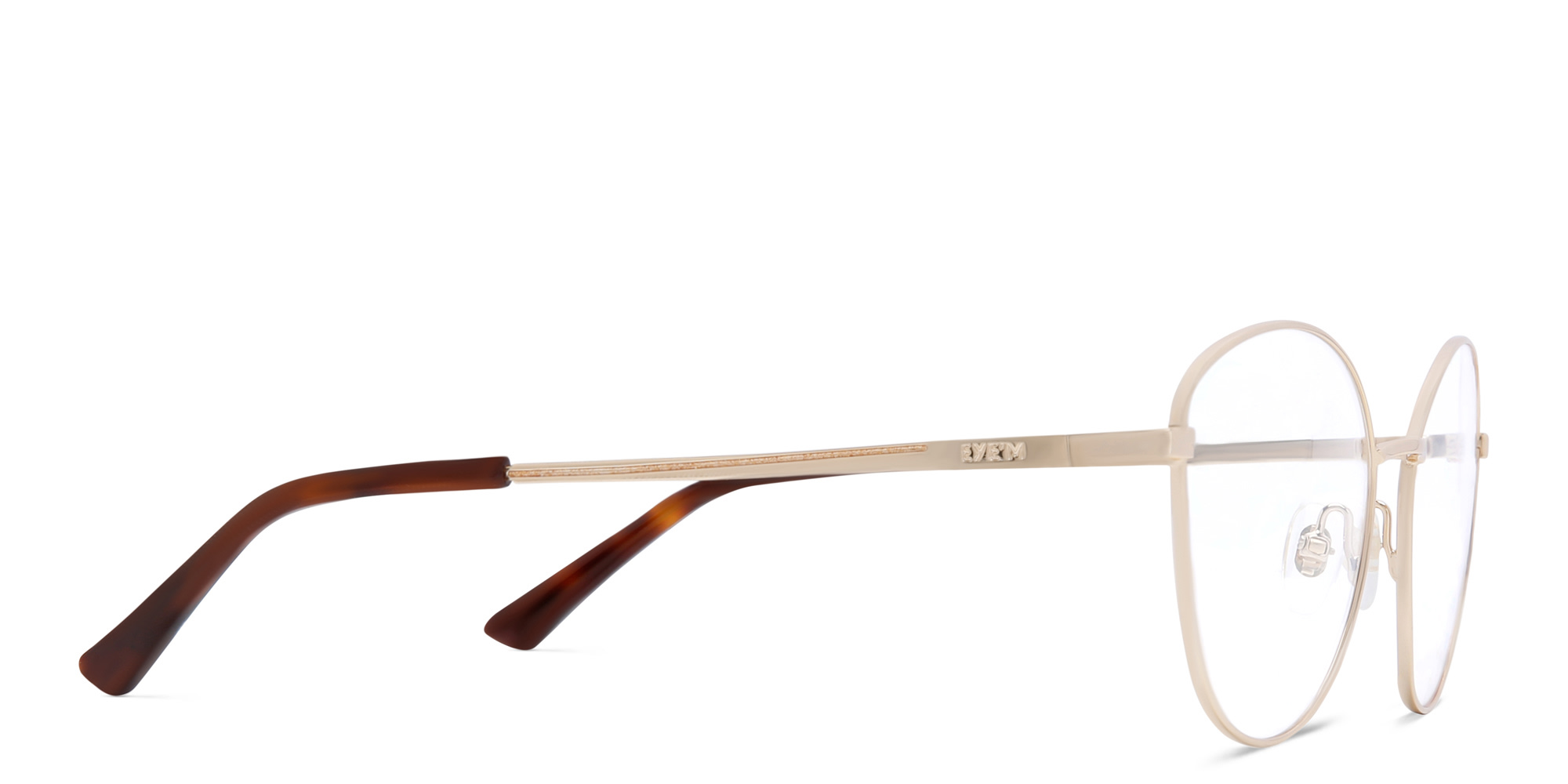 EYE'M Wide Cat Eye Eyeglasses in Gold – Product Photo 3
