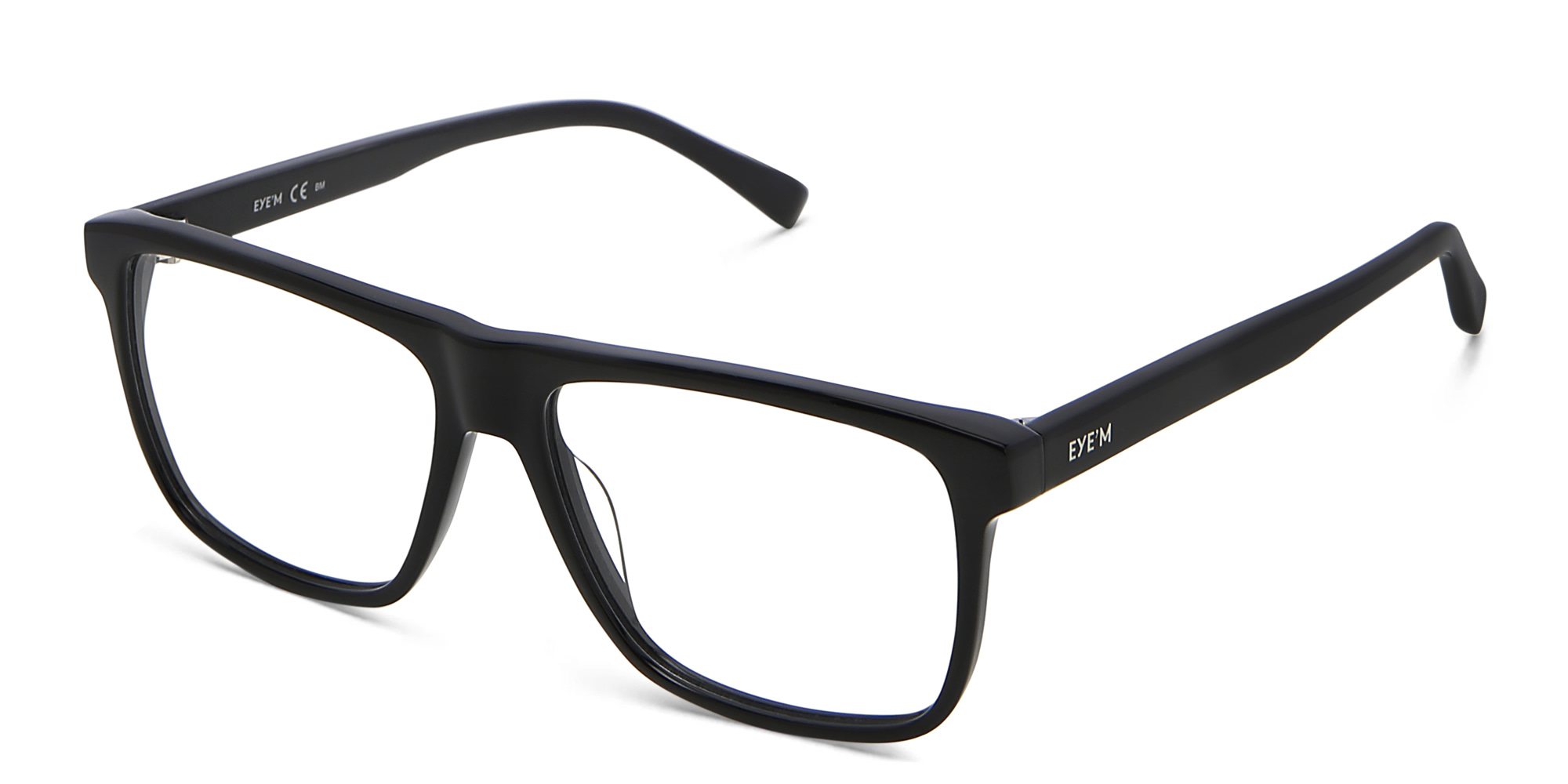 EYE'M Square Eyeglasses in Black – Product Photo 2
