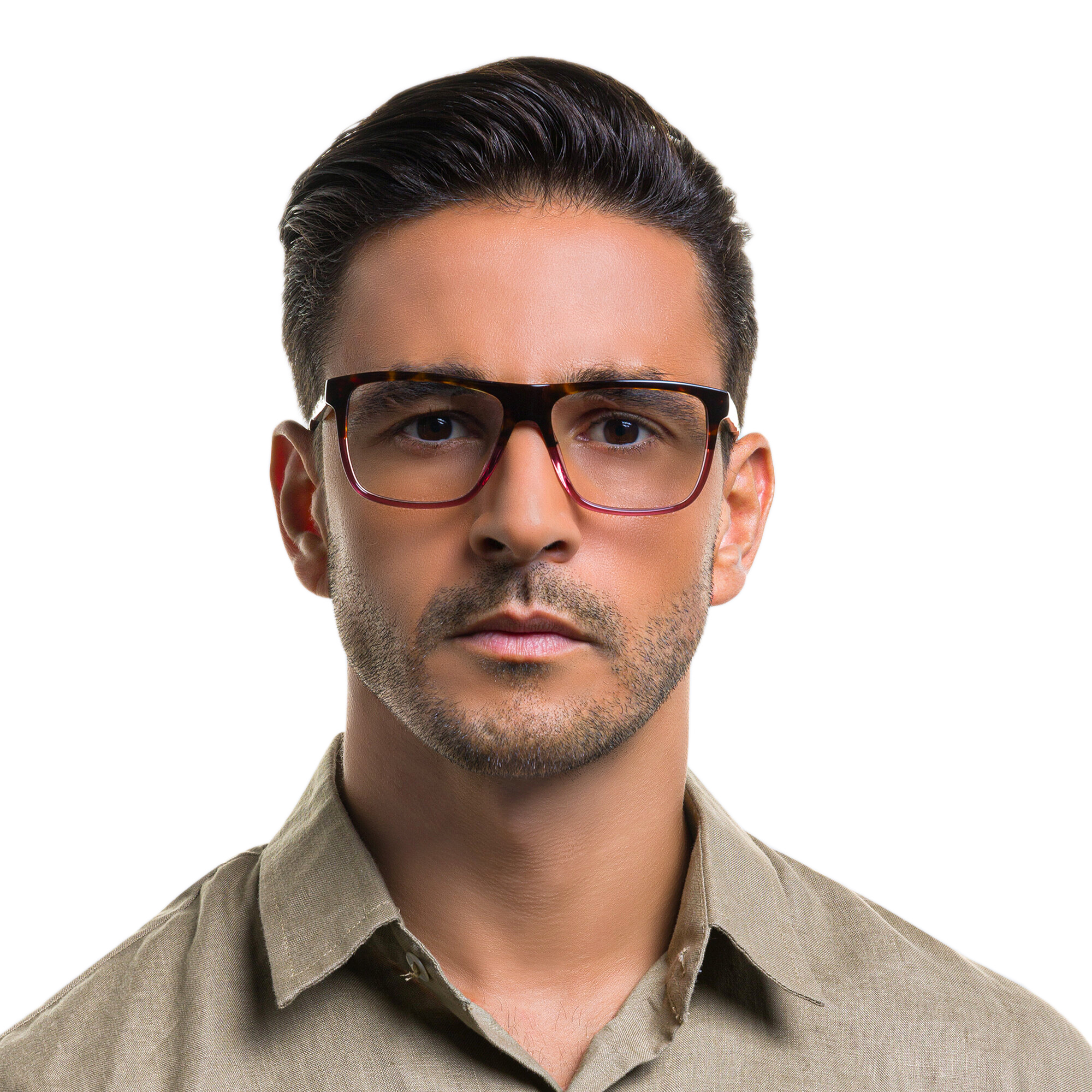 EYE'M Square Eyeglasses in Gradient Havana – Product Photo 5