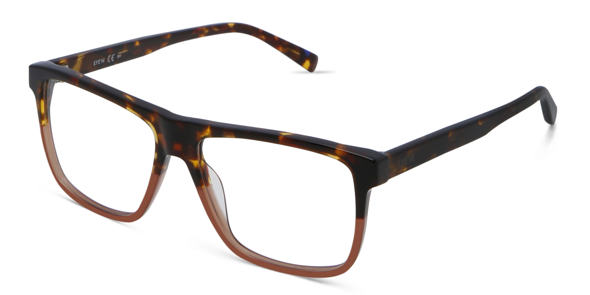 EYE'M Square Eyeglasses in Gradient Havana – Product Photo 2
