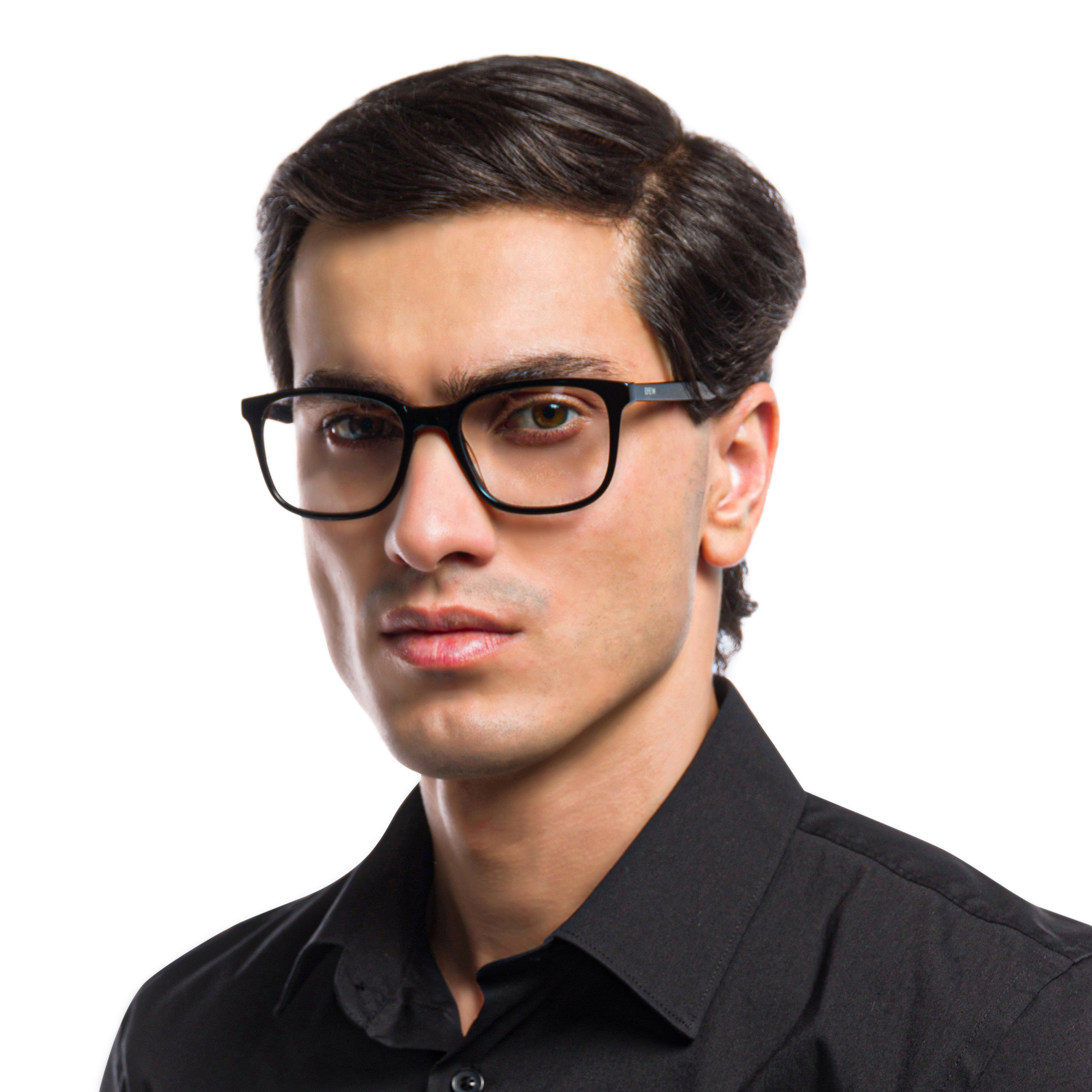 EYE'M Square Eyeglasses in Black – Product Photo 5