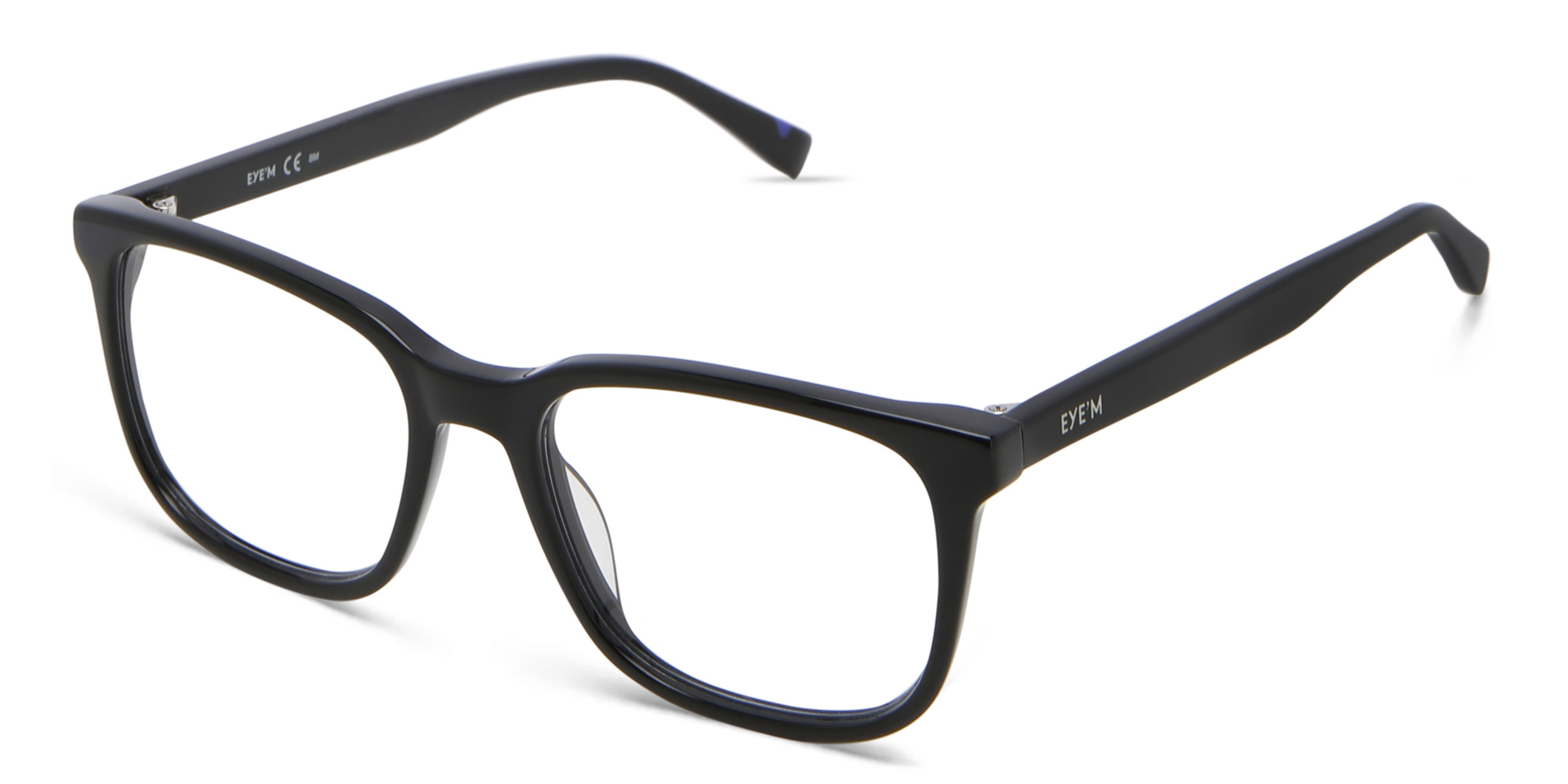 EYE'M Square Eyeglasses in Black – Product Photo 2