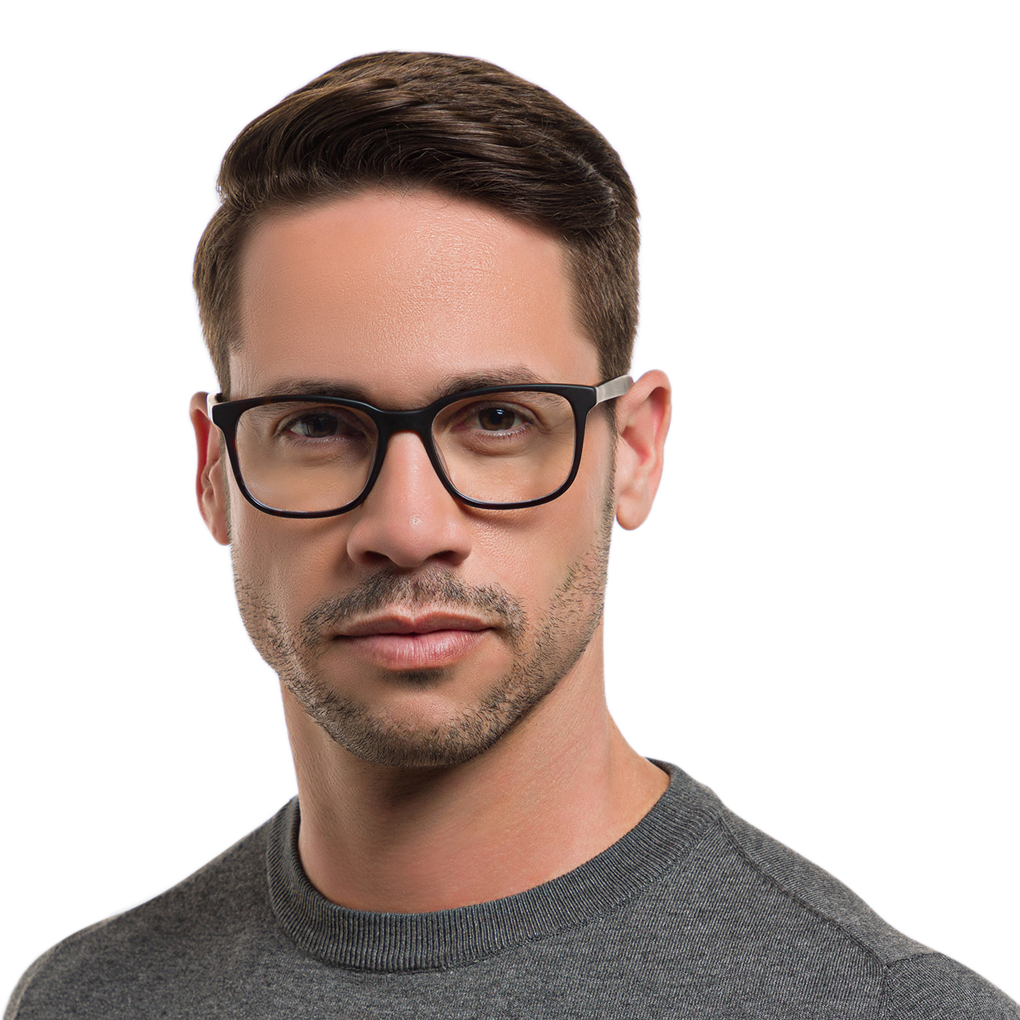 Shop EYE'M Square Eyeglasses in Dark Havana online.