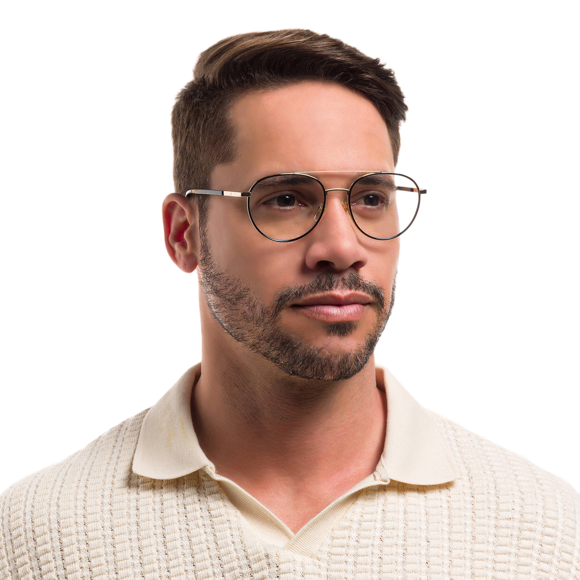 EYE'M Round Eyeglasses in Black – Product Photo 5