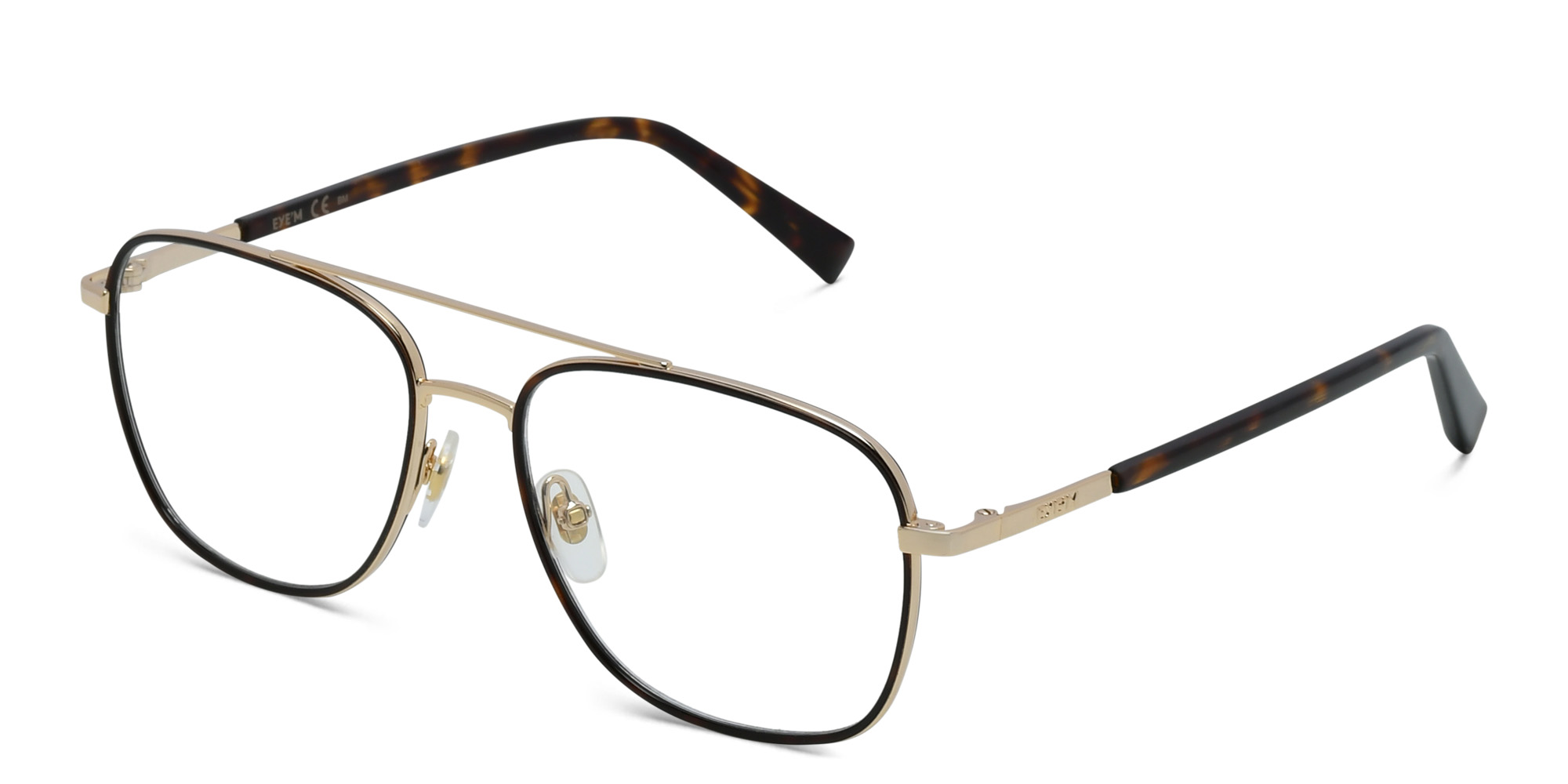 EYE'M Wide Square Eyeglasses in Havana – Product Photo 2