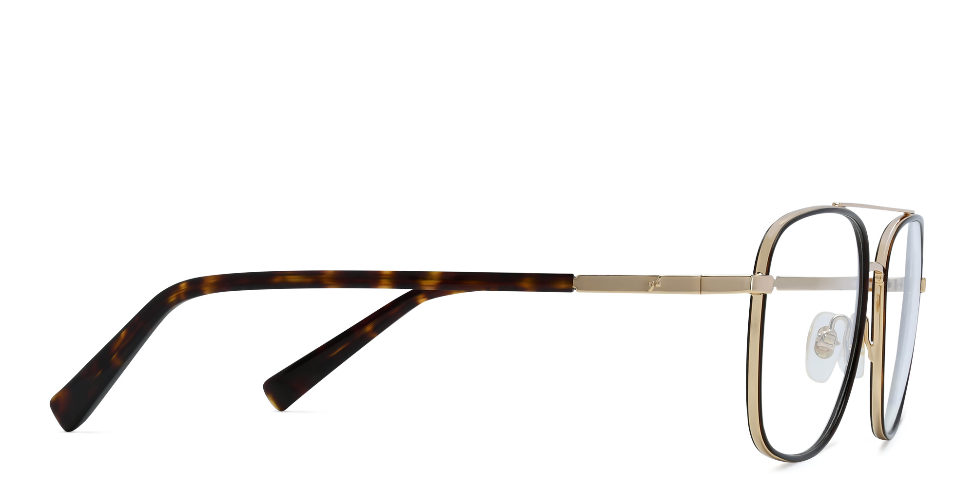 EYE'M Wide Square Eyeglasses in Havana – Product Photo 3