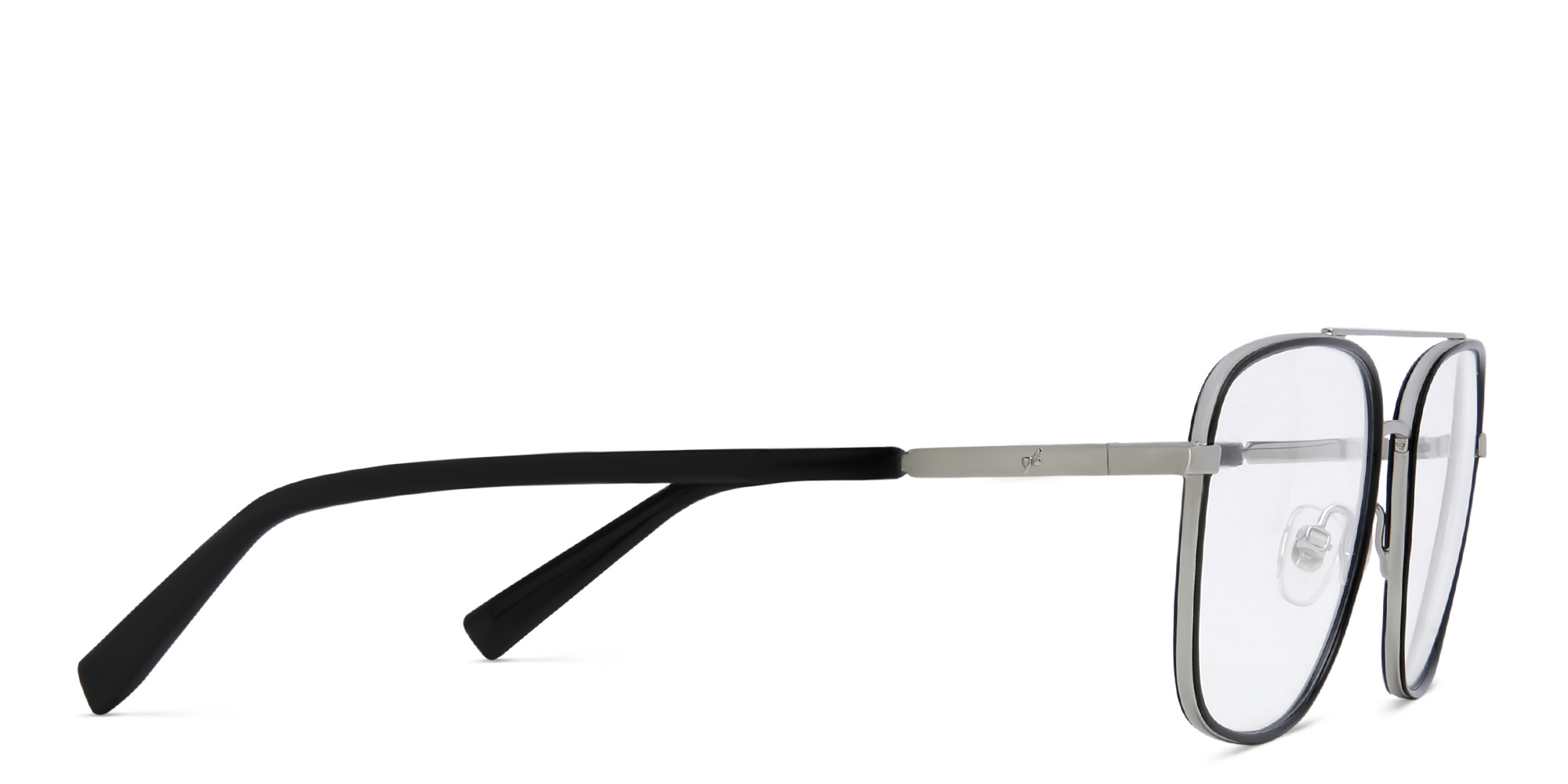 EYE'M Wide Square Eyeglasses in Black – Product Photo 3