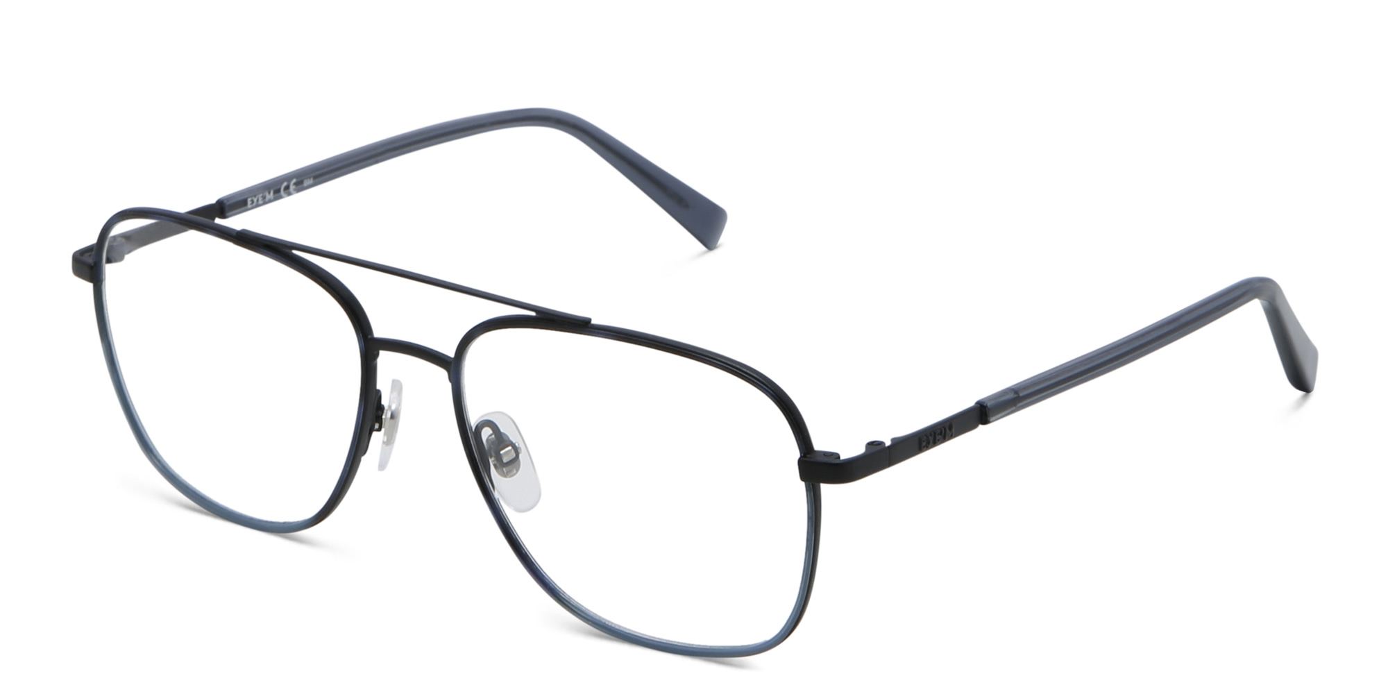 EYE'M Wide Square Eyeglasses in Blue – Product Photo 2