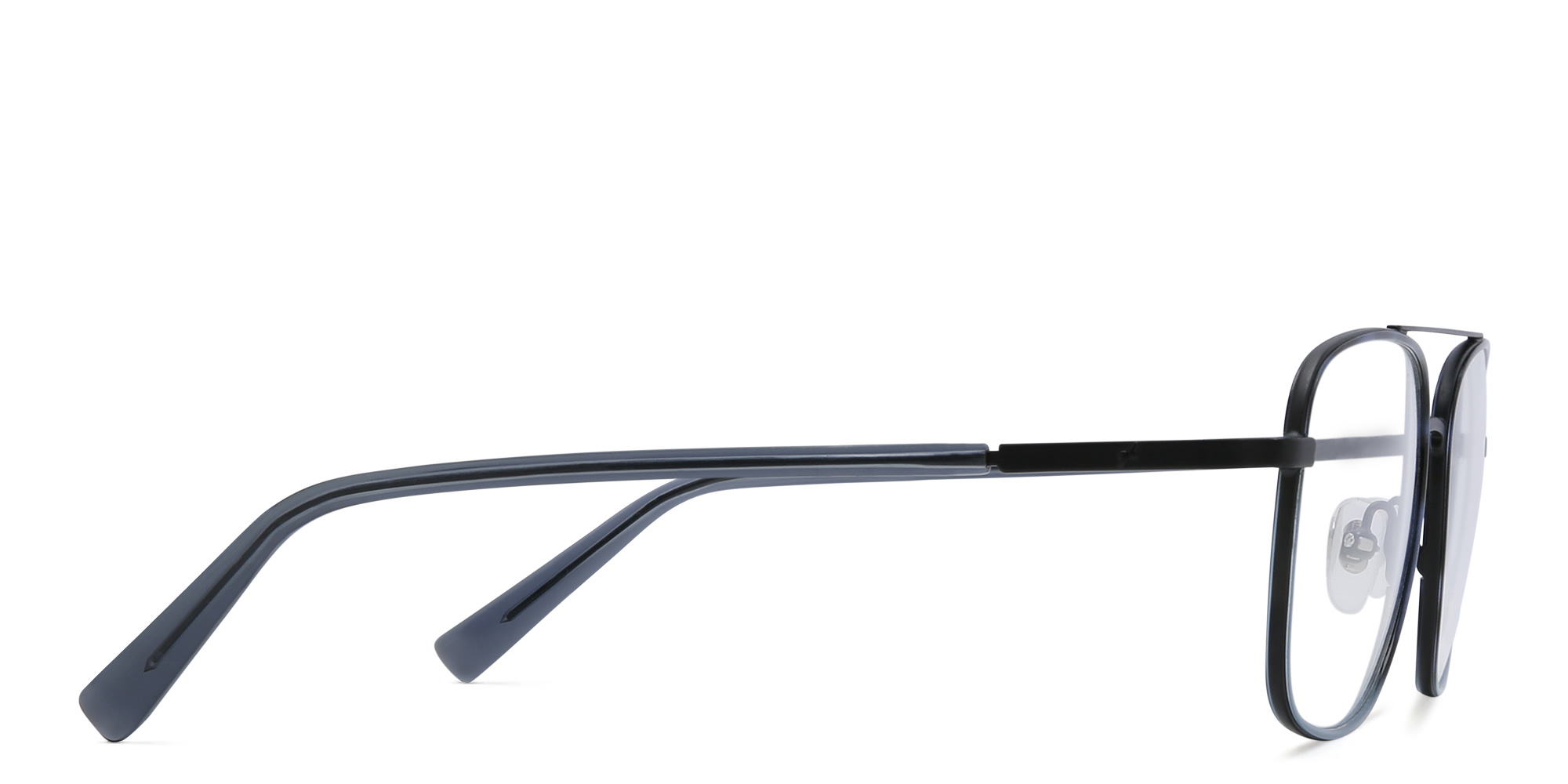 EYE'M Wide Square Eyeglasses in Blue – Product Photo 3