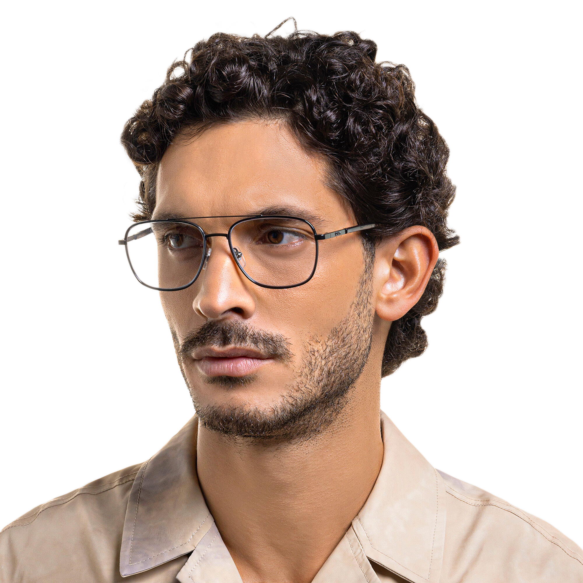 EYE'M Wide Square Eyeglasses in Gunmetal – Product Photo 5