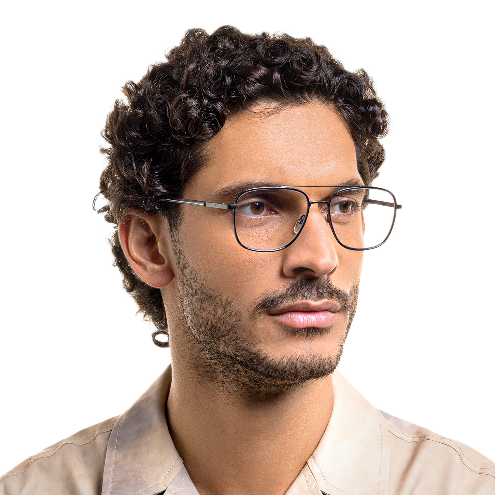 EYE'M Wide Square Eyeglasses in Gunmetal – Product Photo 6