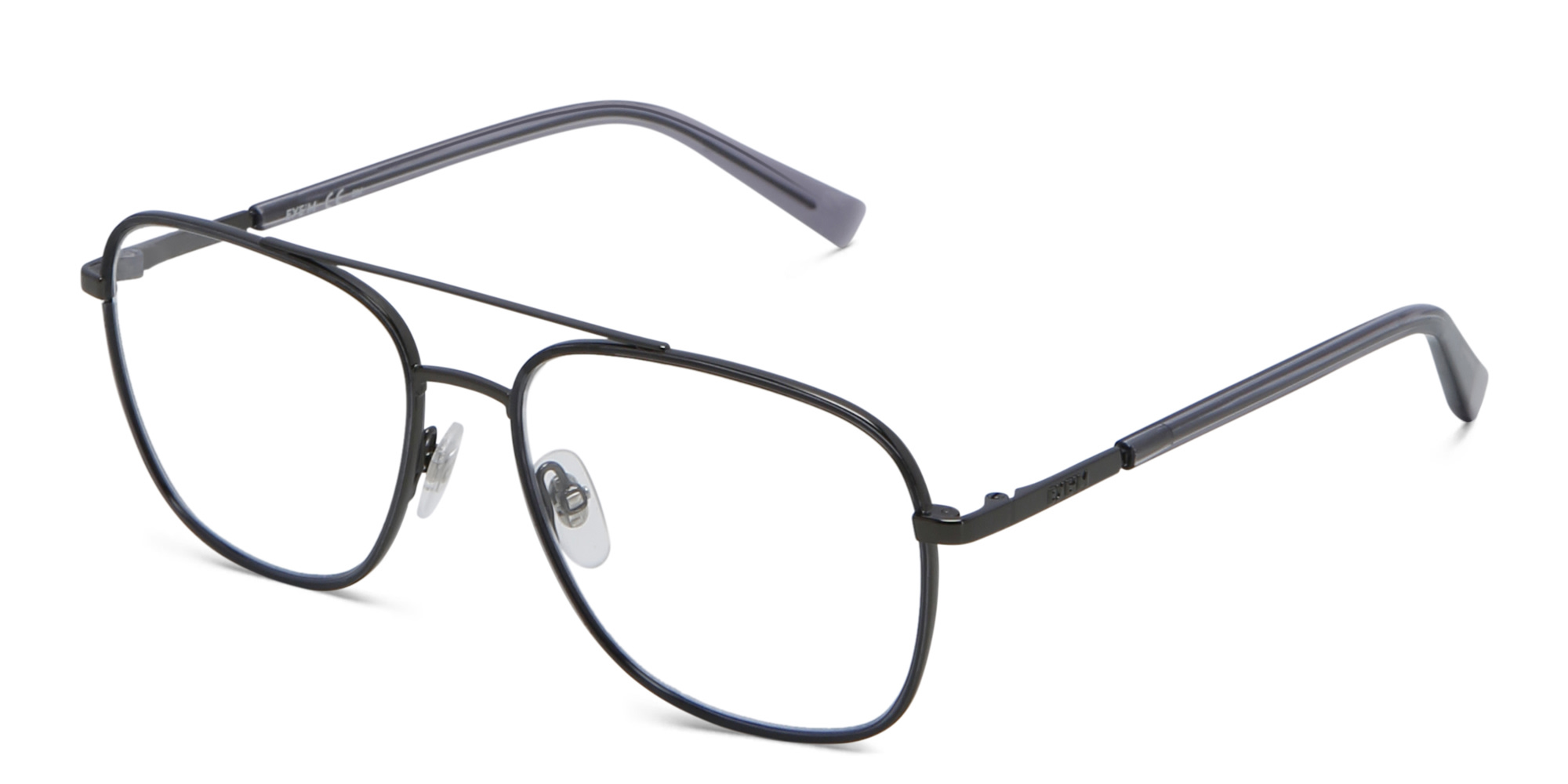 EYE'M Wide Square Eyeglasses in Gunmetal – Product Photo 2