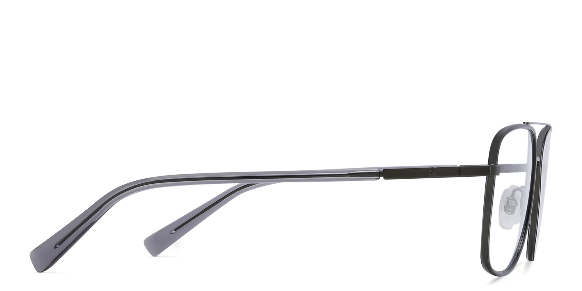 EYE'M Wide Square Eyeglasses in Gunmetal – Product Photo 3