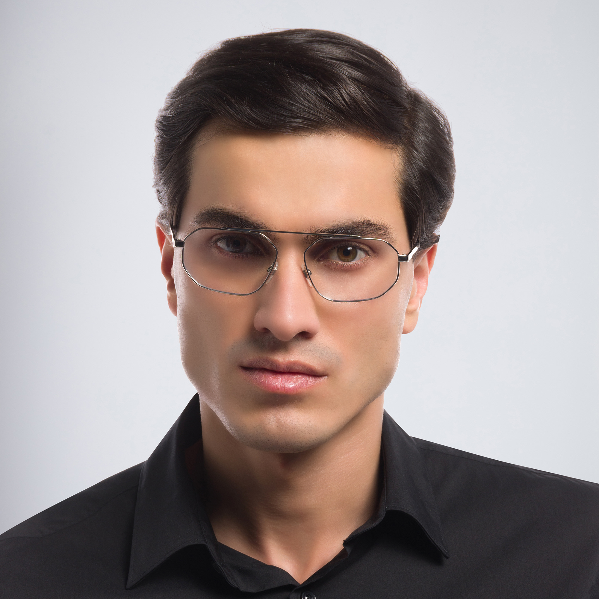 نظارة طبية بتصميم غير منتظم من EYE'M بلون فضي - صورة المنتج 6