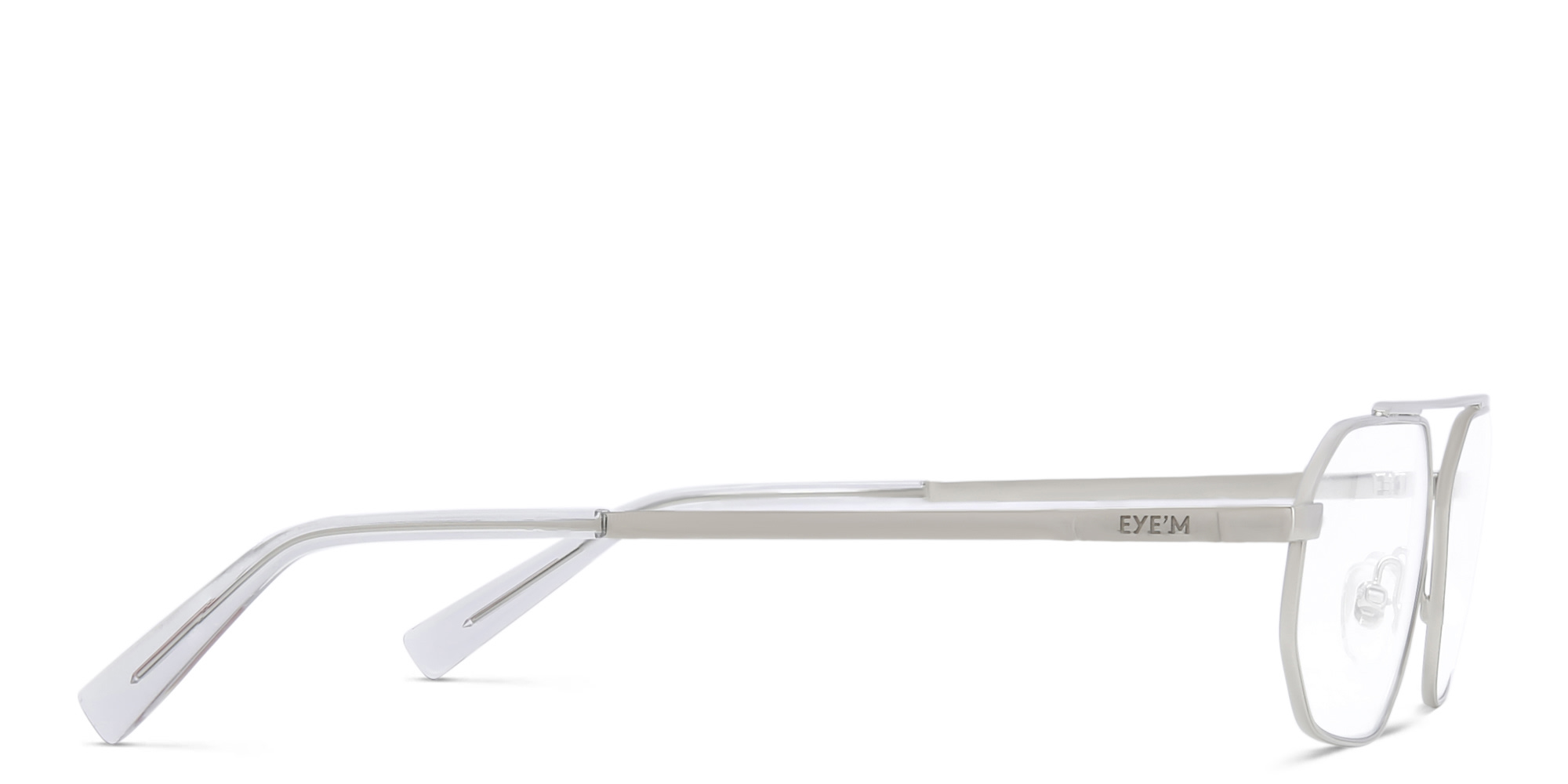EYE'M Irregular Eyeglasses in Silver – Product Photo 3